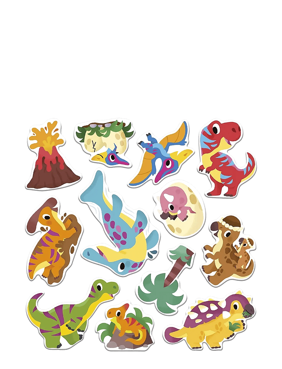 Janod - Repositionable Thick Stickers - Dinosaurs - 2 Years - stickers - mulit - 3