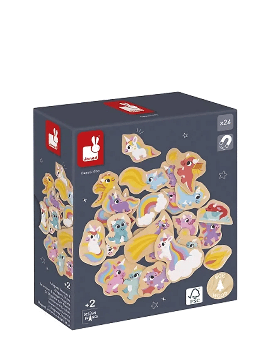 Janod - Janod - 24 Unicorn & Dragon Magnets - multi - 0