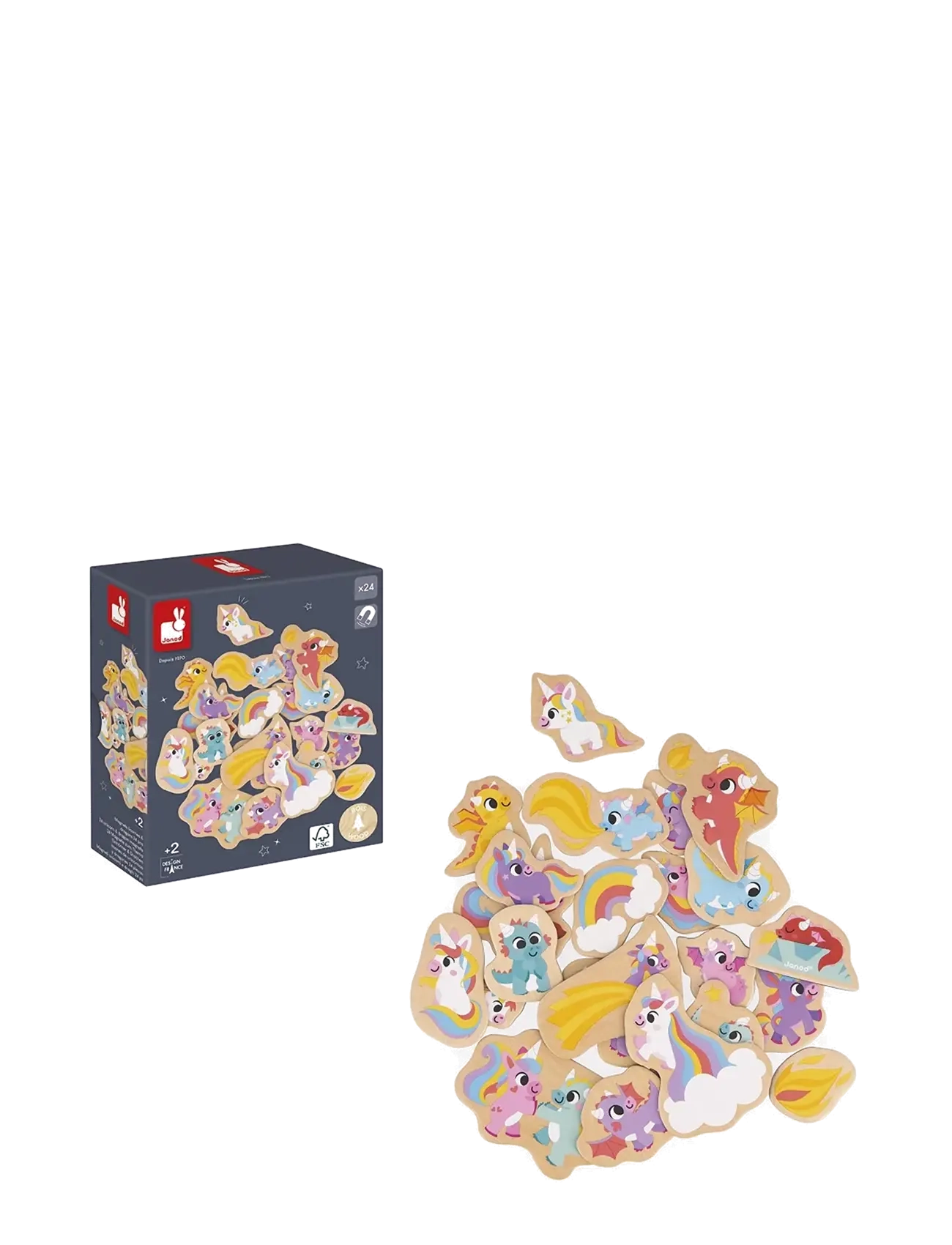 Janod - Janod - 24 Unicorn & Dragon Magnets - multi - 1