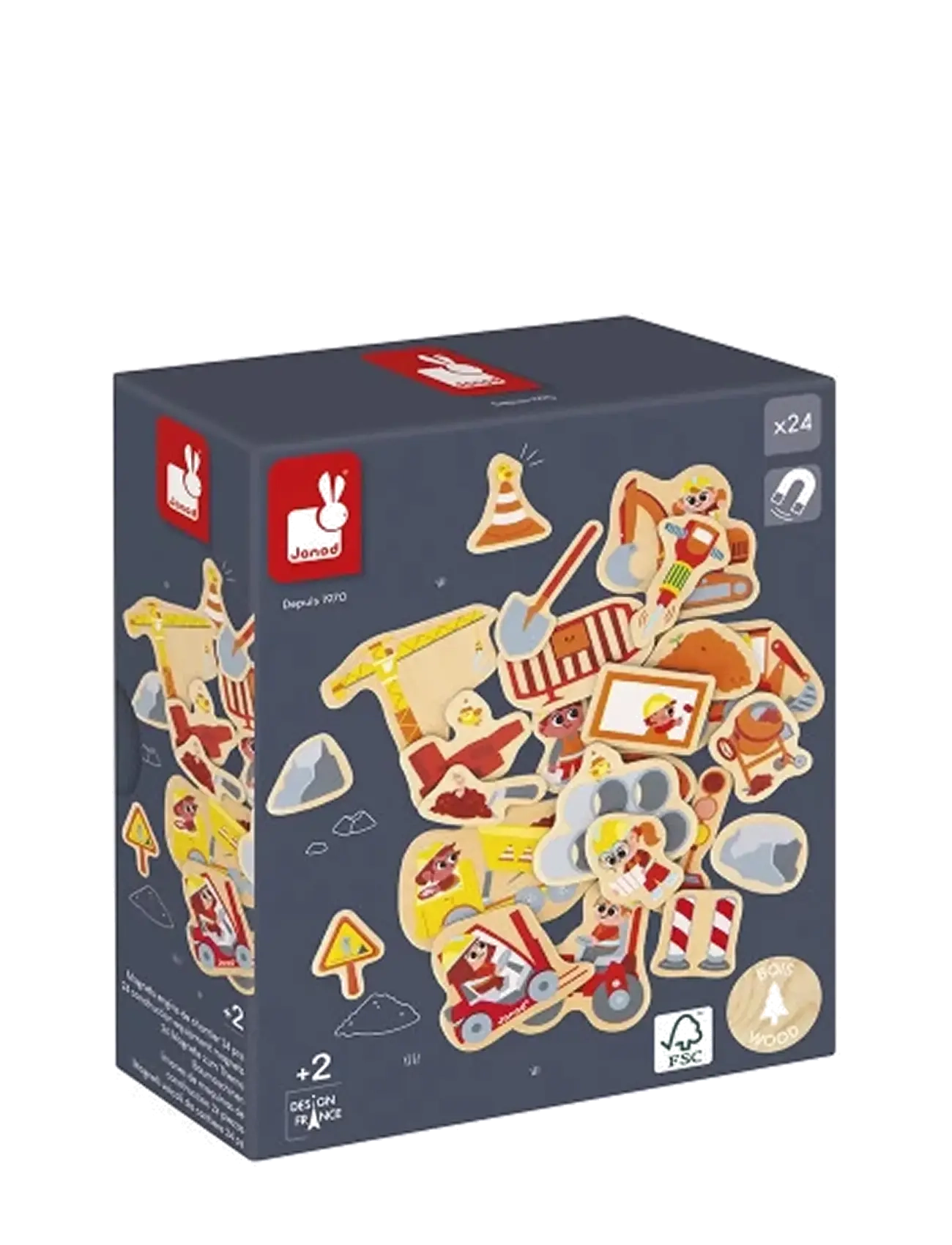 Janod Janod - 24 Construction Equipment Magnets - Neuheiten - MULTI / multi