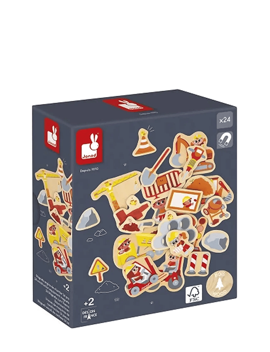 Janod - Janod - 24 Construction Equipment Magnets - motorik-spielzeug - multi - 0