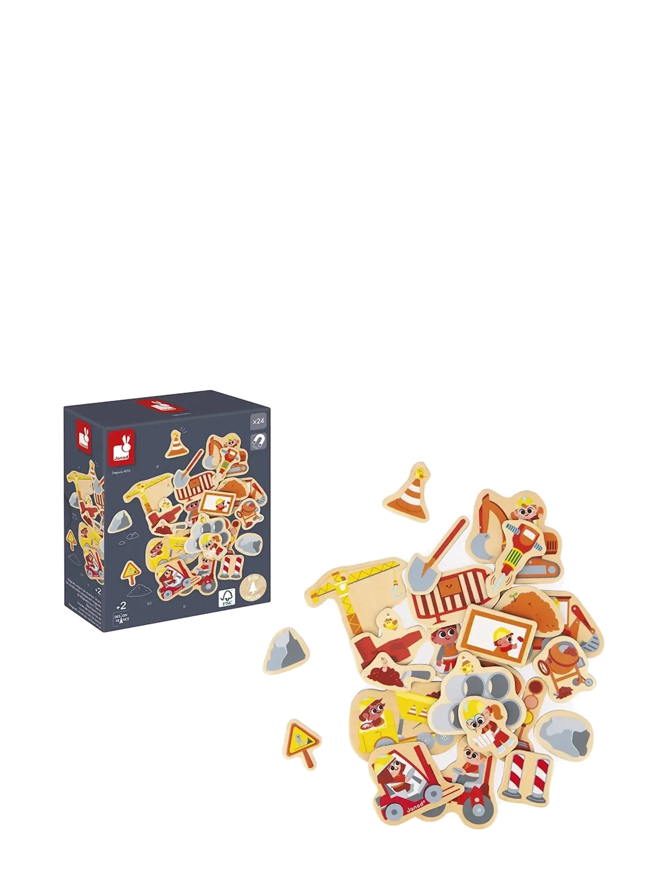Janod - Janod - 24 Construction Equipment Magnets - motorik-spielzeug - multi - 1