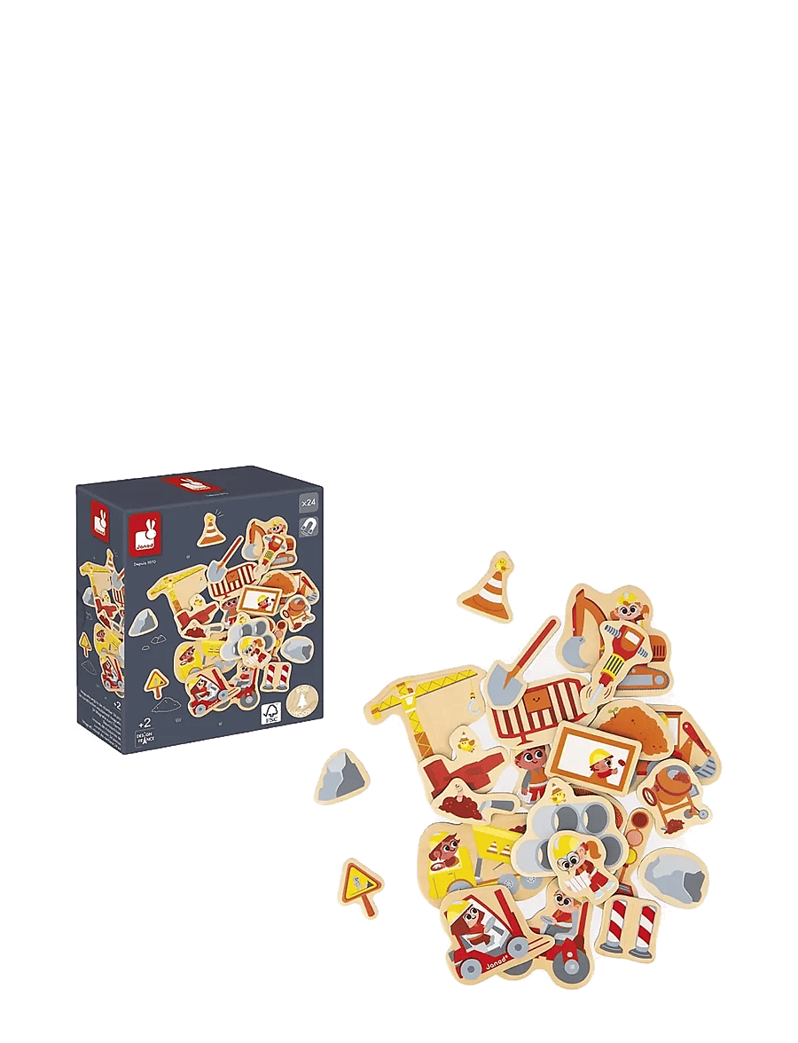 Janod - Janod - 24 Construction Equipment Magnets - motorik-spielzeug - multi - 1