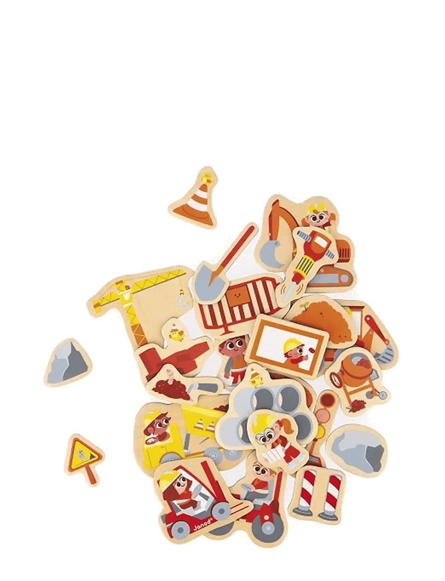 Janod - Janod - 24 Construction Equipment Magnets - motorik-spielzeug - multi - 3