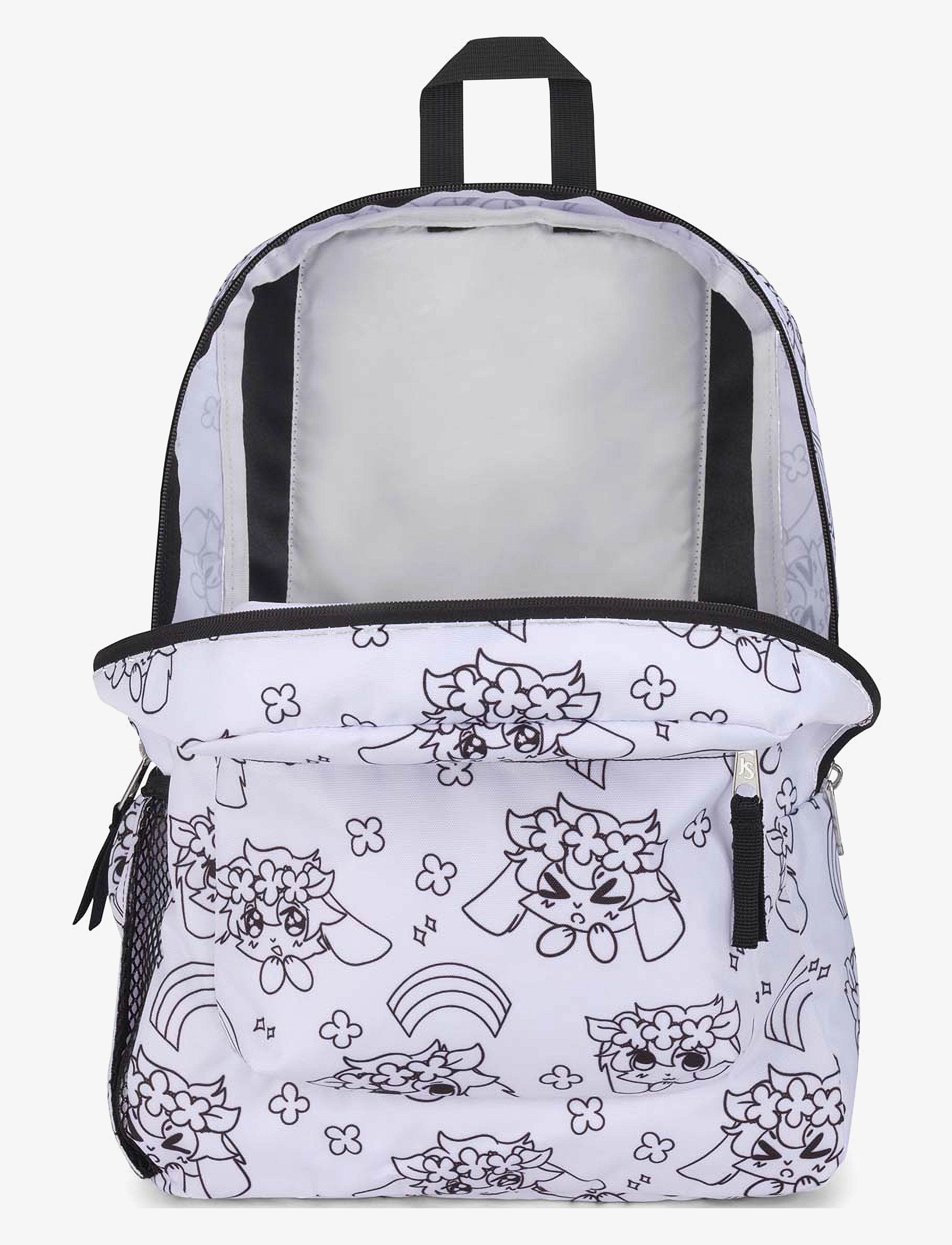 JanSport - Cross Town Anime Emotions - white print - 3