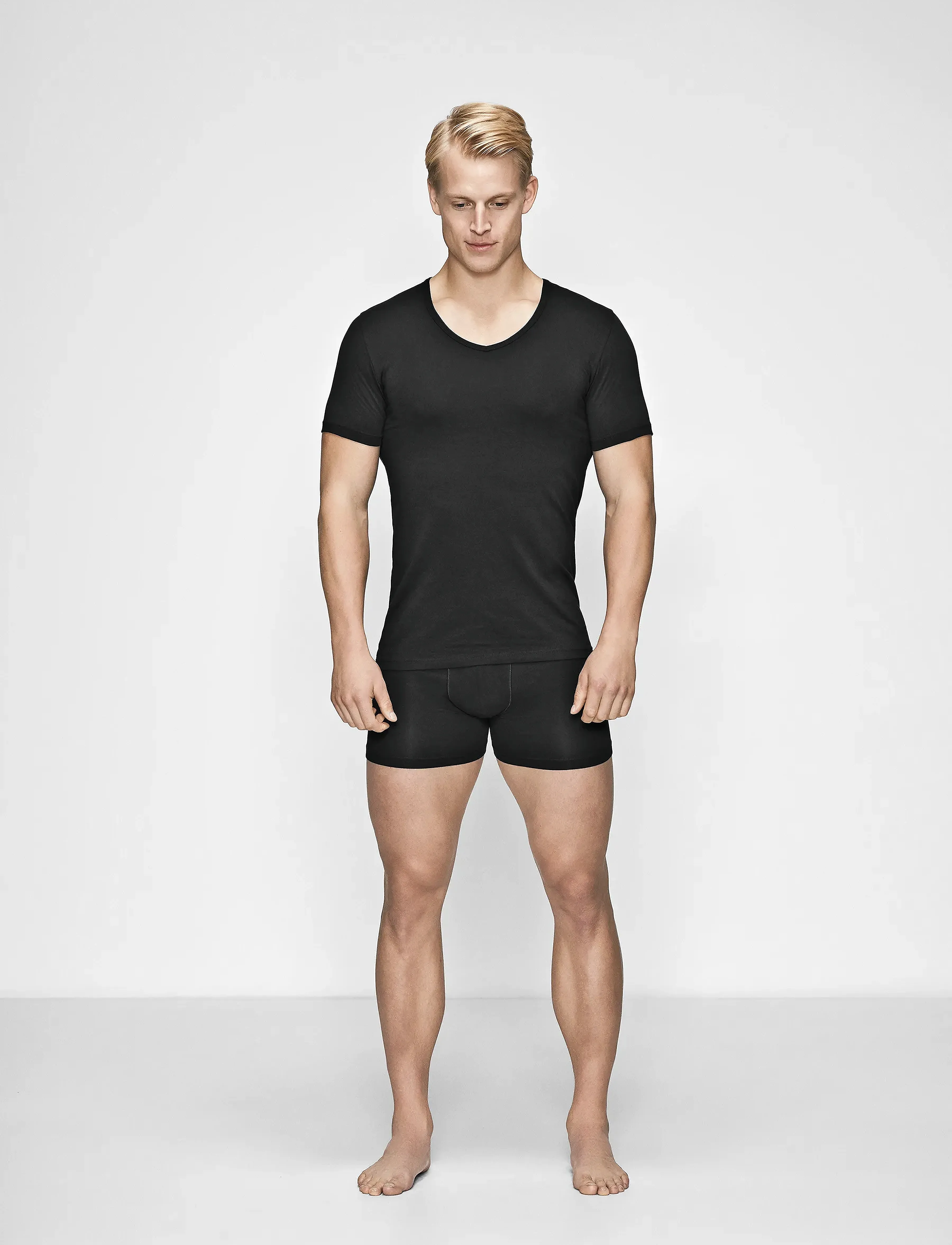 JBS of Denmark Jbs Of Dk T-Shirt V-Neck, L, T-shirts, Schwarz - Short-sleeved, Männerswear