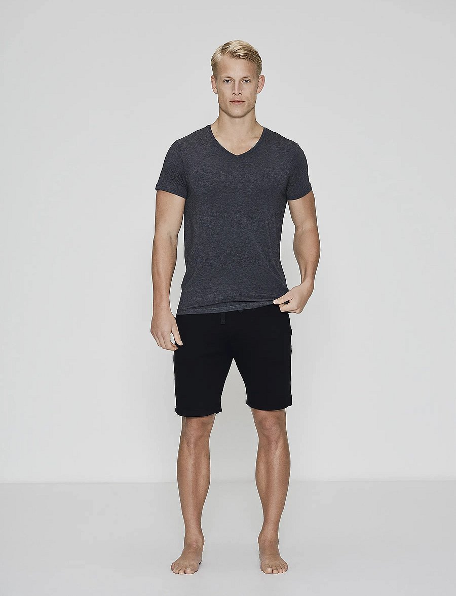 JBS of Denmark - JBS of DK V-neck - v-neck t-shirts - darkgrey mel - 0