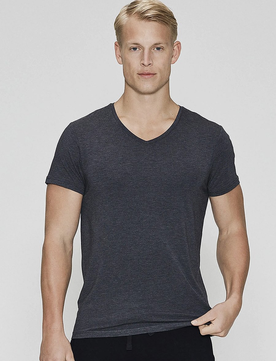 JBS of Denmark - JBS of DK V-neck - v-neck t-shirts - darkgrey mel - 3