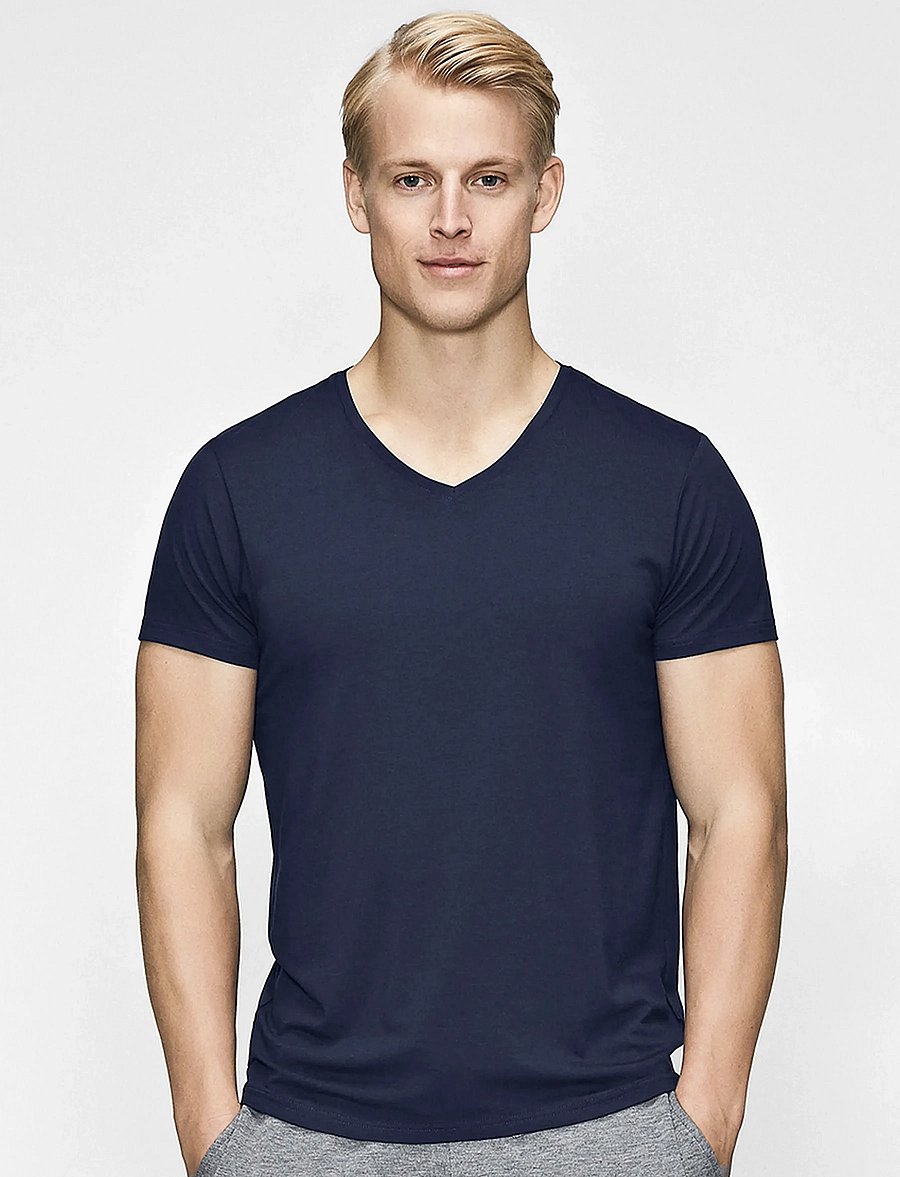 JBS of Denmark - JBS of DK V-neck - t-shirts mit v-ausschnitt - navy - 3