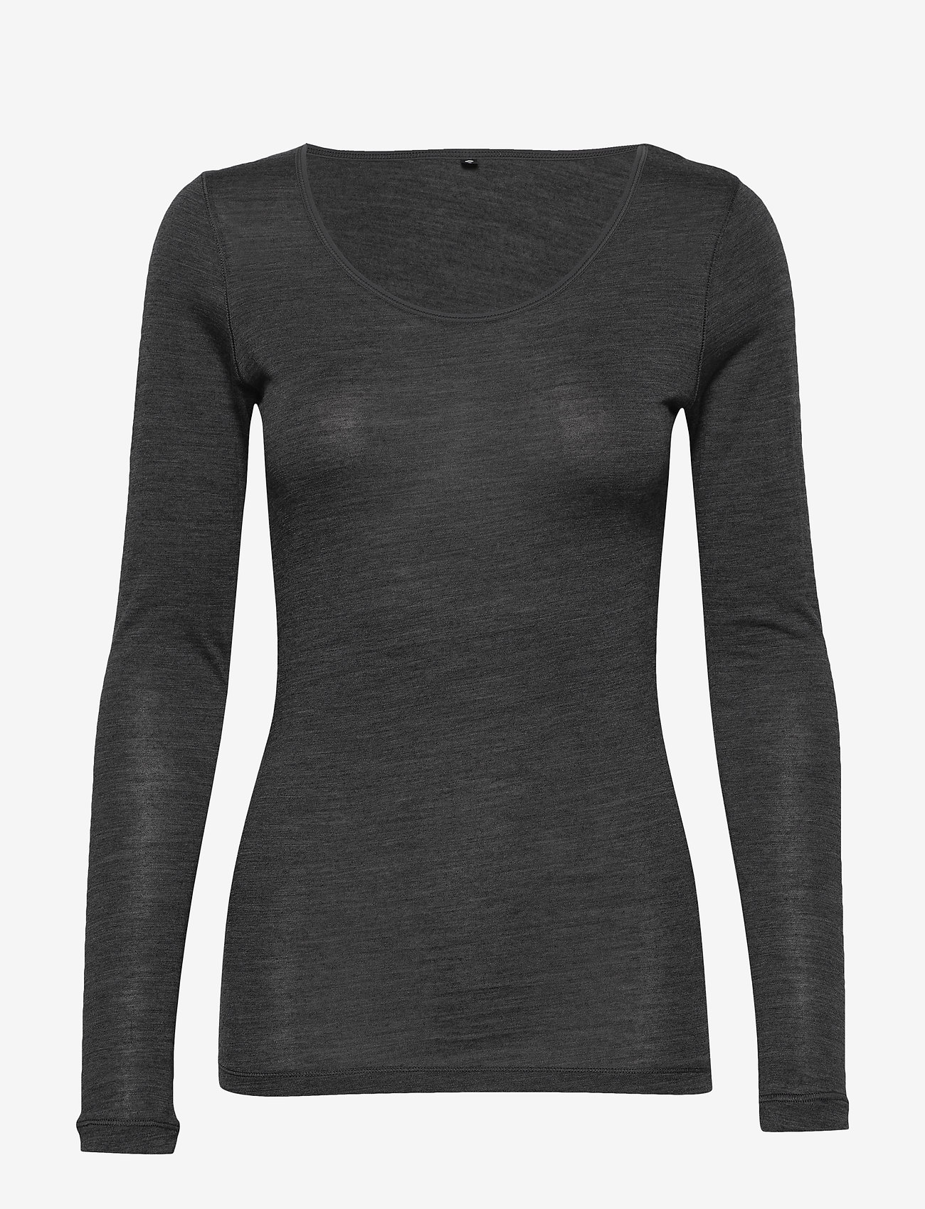 JBS of Denmark - JBS of DK t-shirt LS wool - darkgrey melange - 0