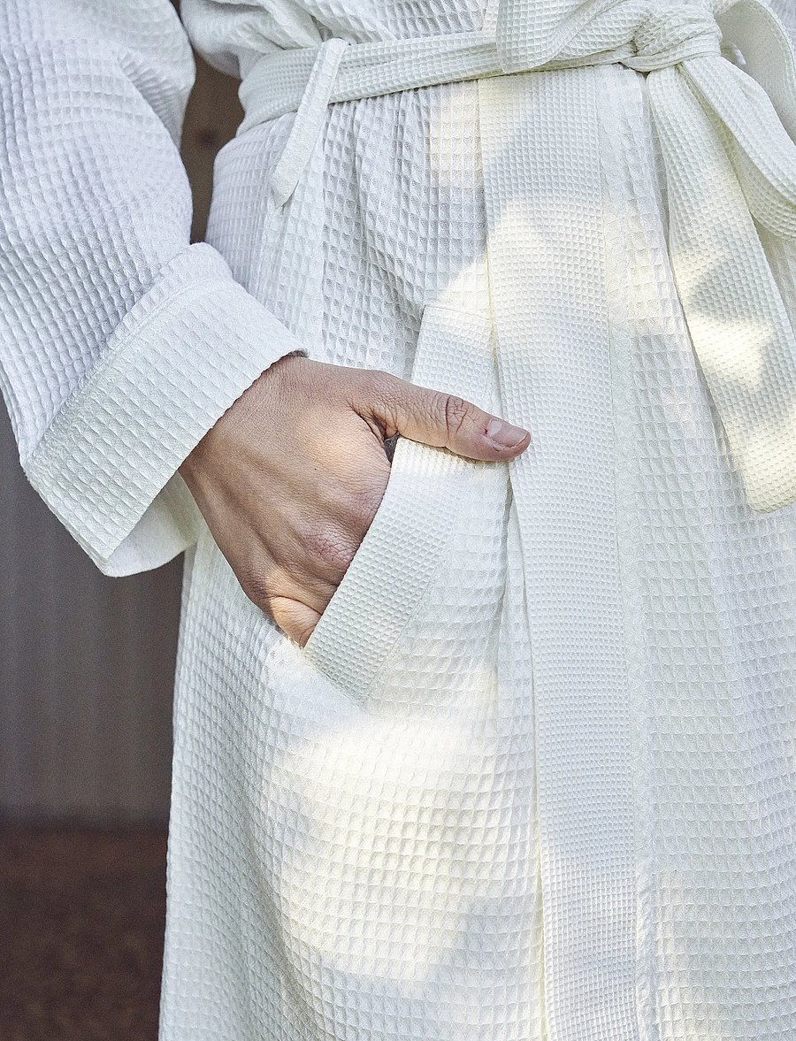 JBS of Denmark - JBS of DK Waffel Bathrobe FSC - peignoirs - vit - 4
