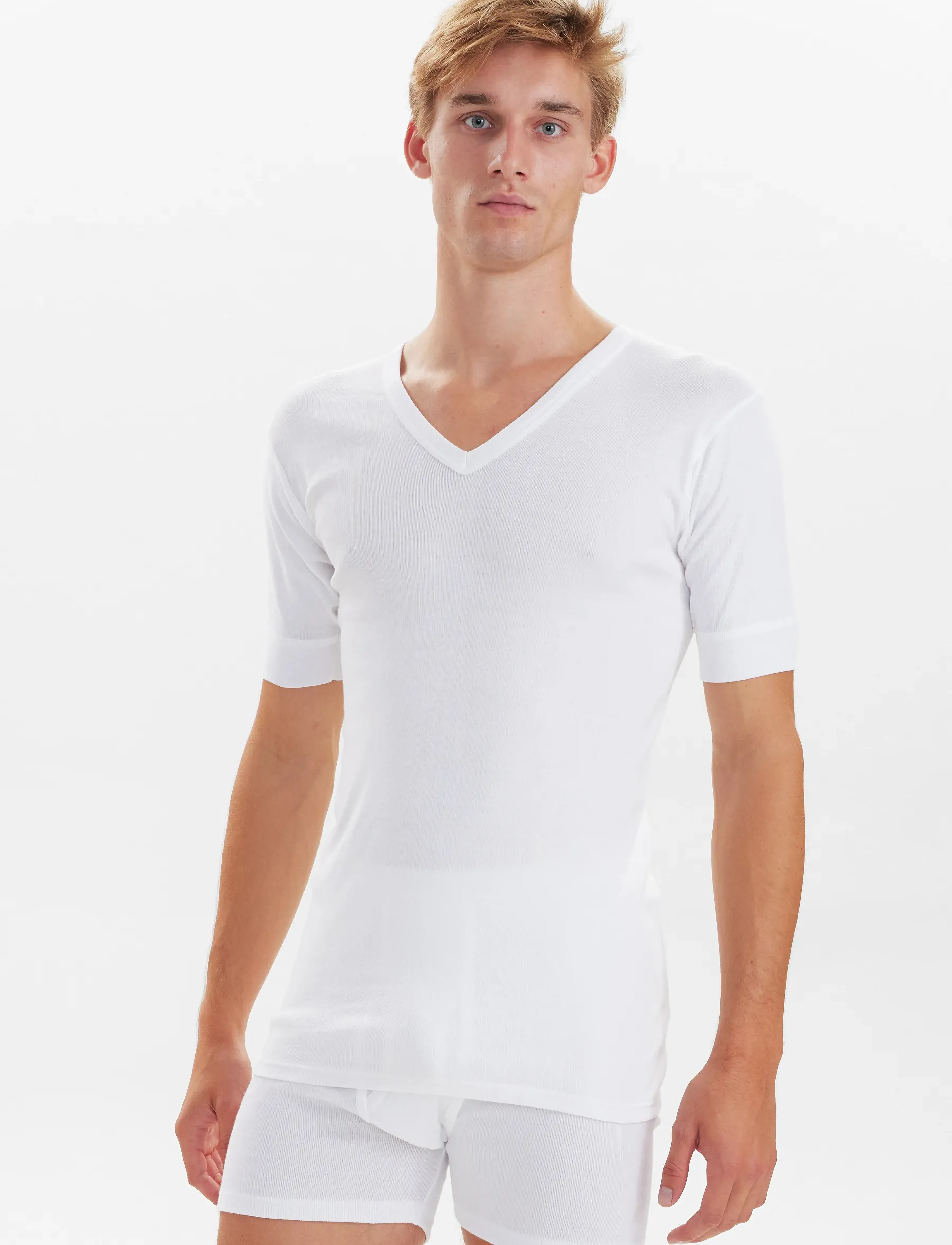 JBS Jbs T-Shirt V-Neck Original, M, White, T-Shirts > Kortærmede, Herre