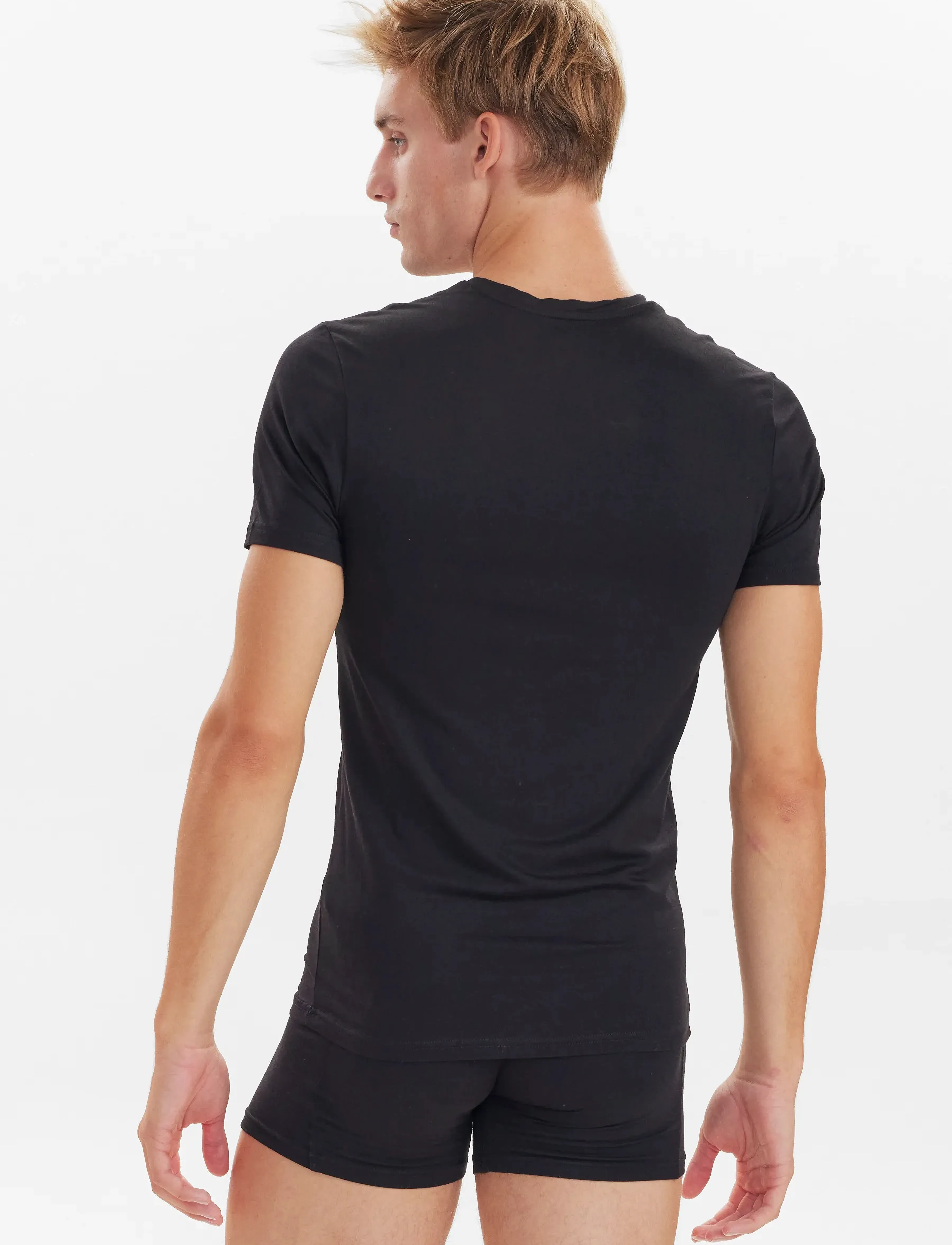 JBS - JBS 2-pack V-neck bamboo - v-ringade t-shirts - black - 2