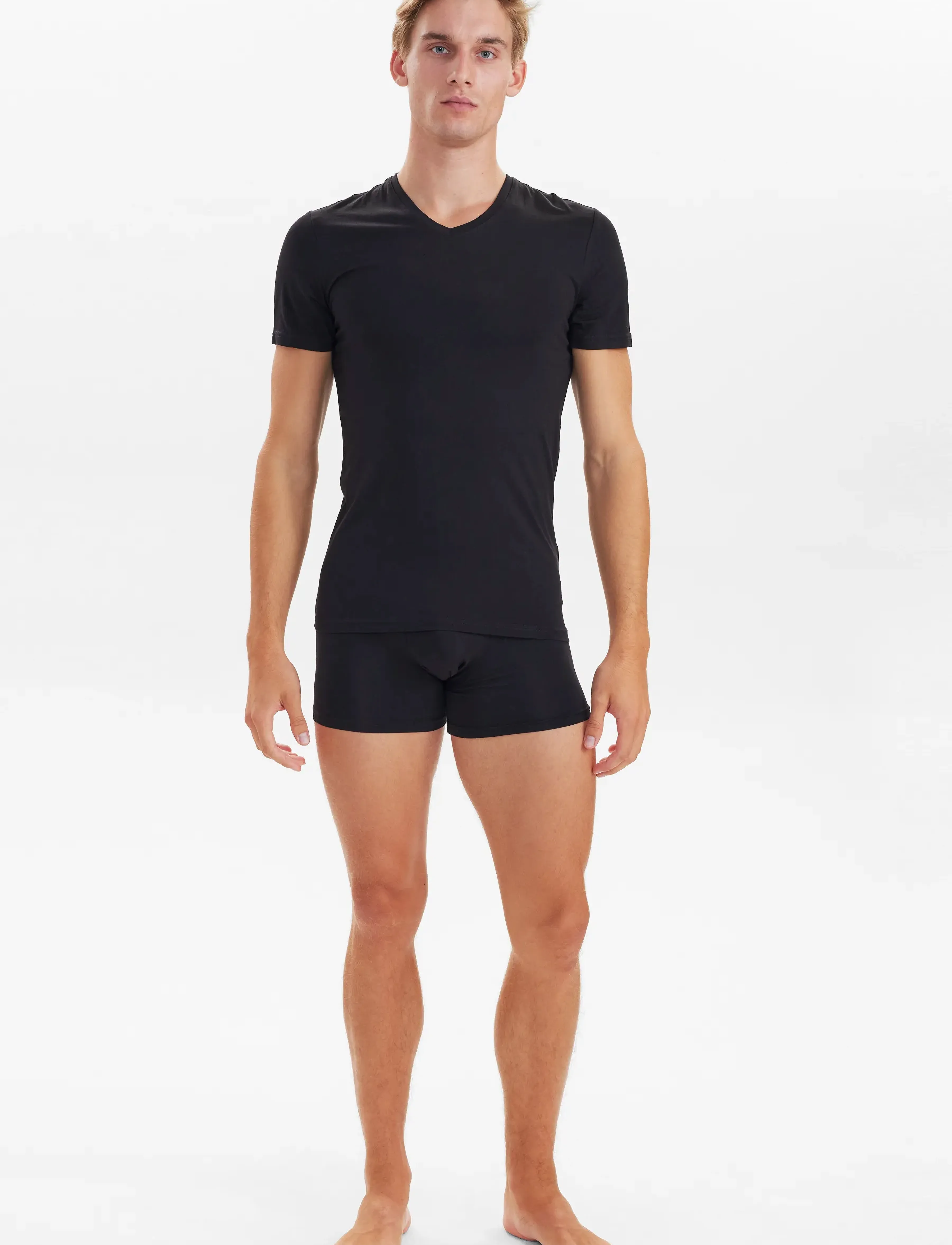 JBS - JBS 2-pack V-neck bamboo - v-ringade t-shirts - black - 3