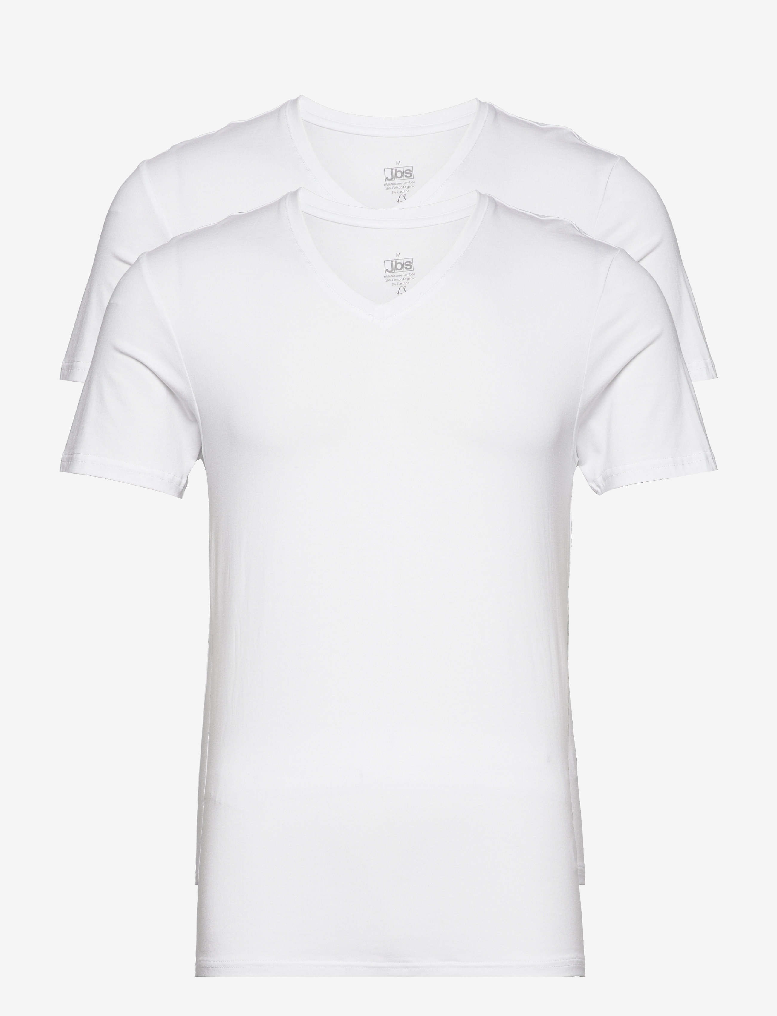 JBS JBS 2-pack V-neck bamboo - Kortærmede T-shirts - WHITE / white