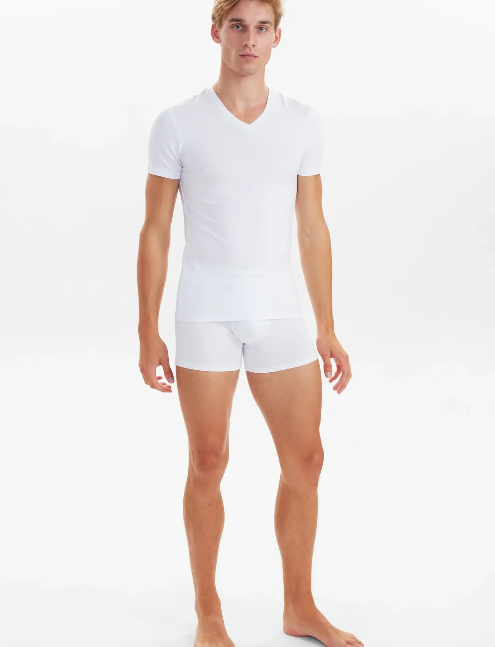 JBS - JBS 2-pack V-neck bamboo - stuttermabolir með v-hálsmáli - white - 3