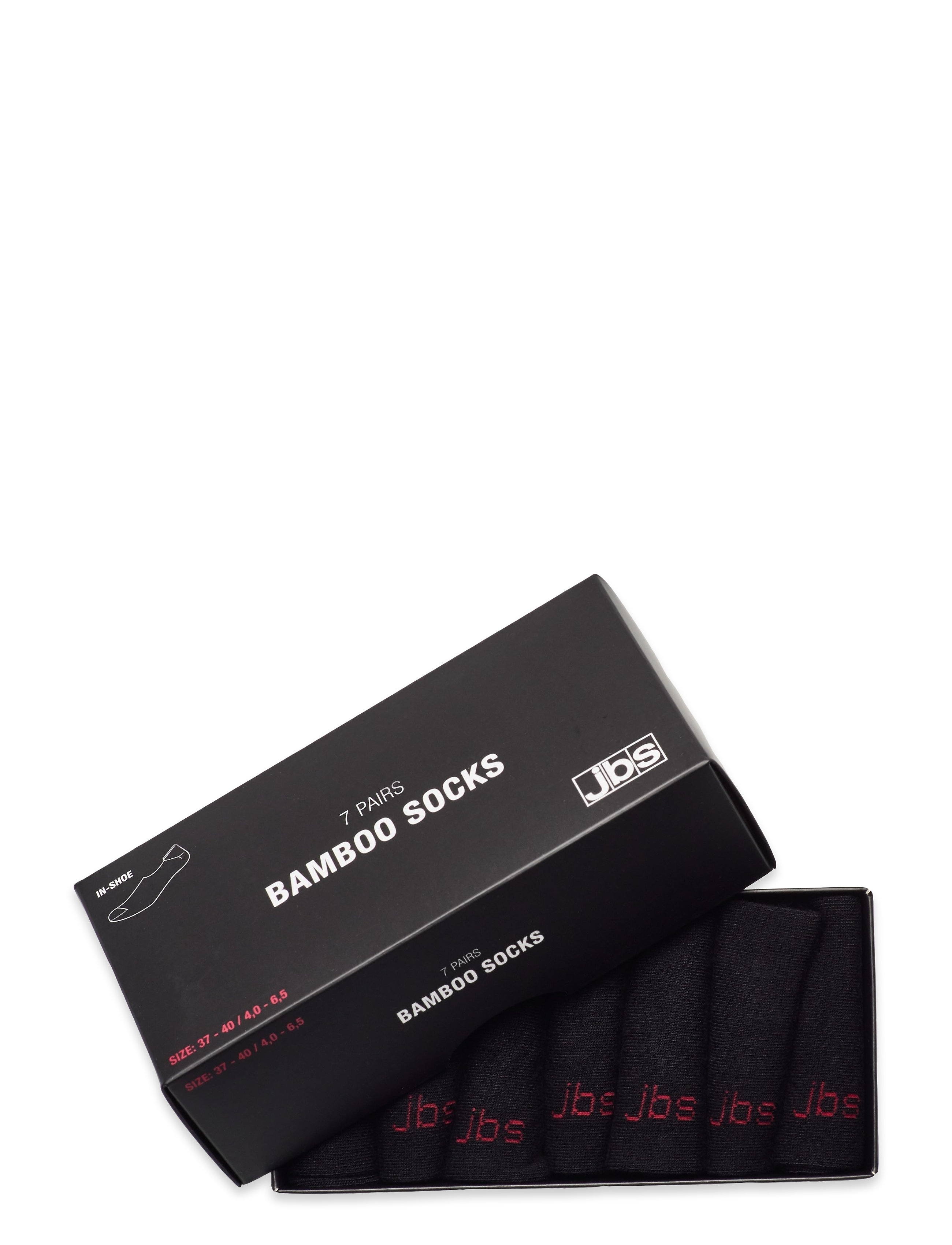 JBS In-Shoe Bamboo 7 Pairs Box, 37-40, Socks, Schwarz - Ankle Männerswear