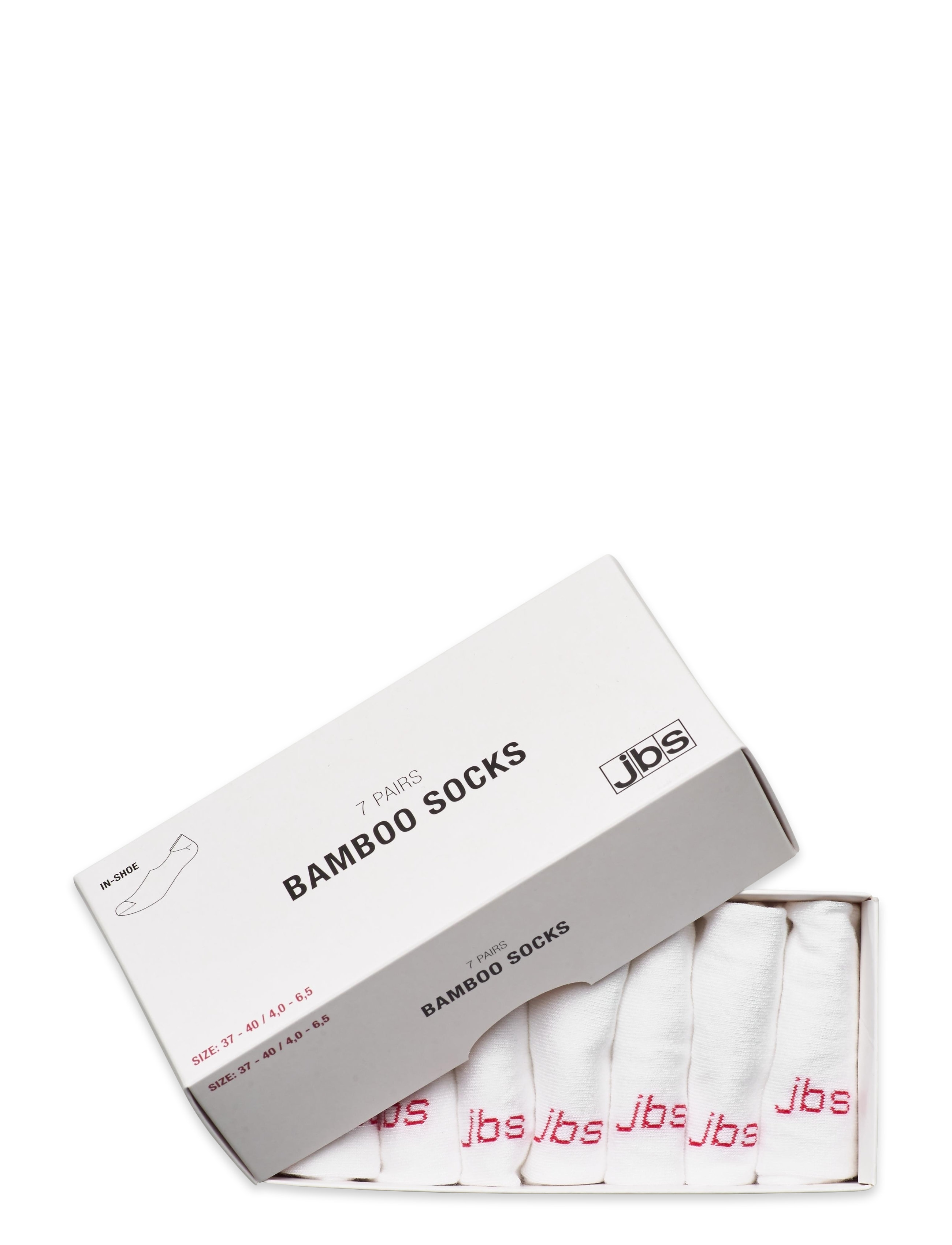 JBS Jbs In-Shoe Bamboo 7 Pairs Box, 37-40, White, Sokker > Ankelstrømper, Herre