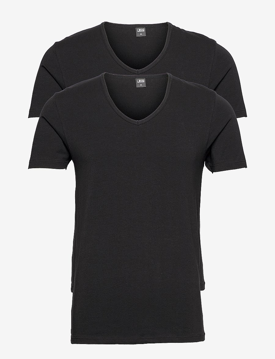 JBS - JBS 2-pack t-shirt V-neck GOTS - v-ringade t-shirts - svart - 1