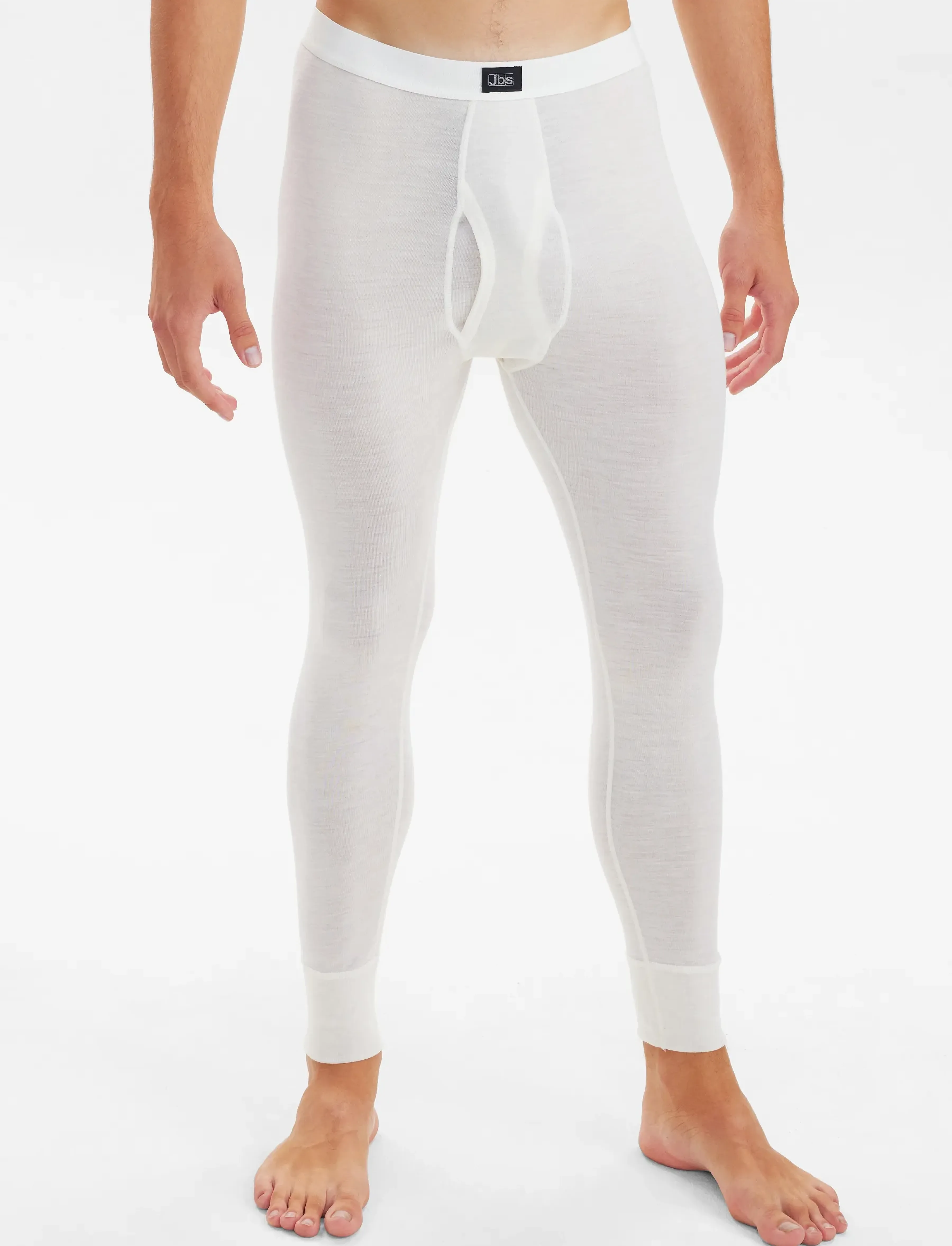 JBS Long Johns With Fly Wool., XL, Unterteile, Creme - Base Layer Männerswear