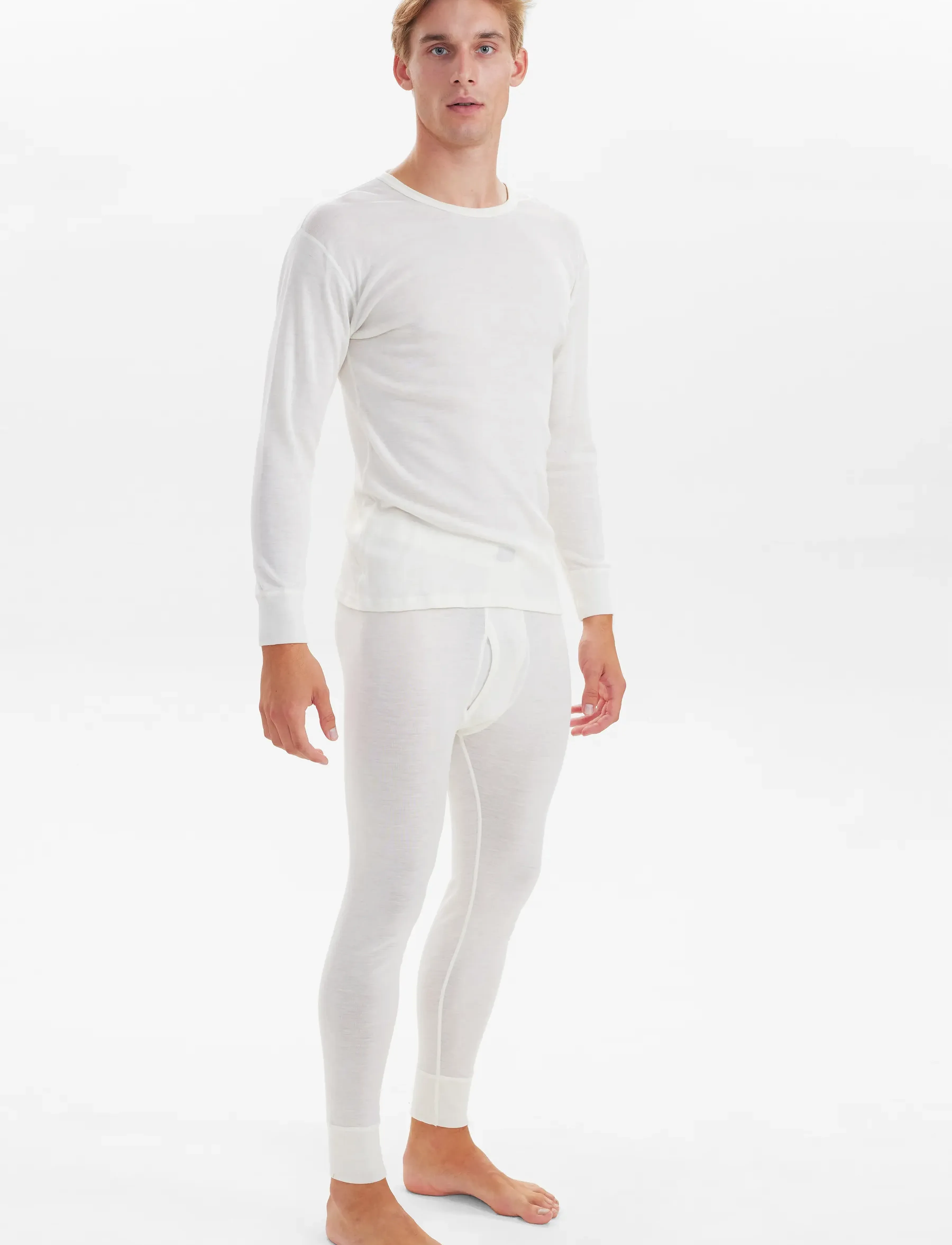 JBS T-Shirt Long Sleeve Wool, XXL, T-shirts, Weiß - Long-sleeved, Männerswear