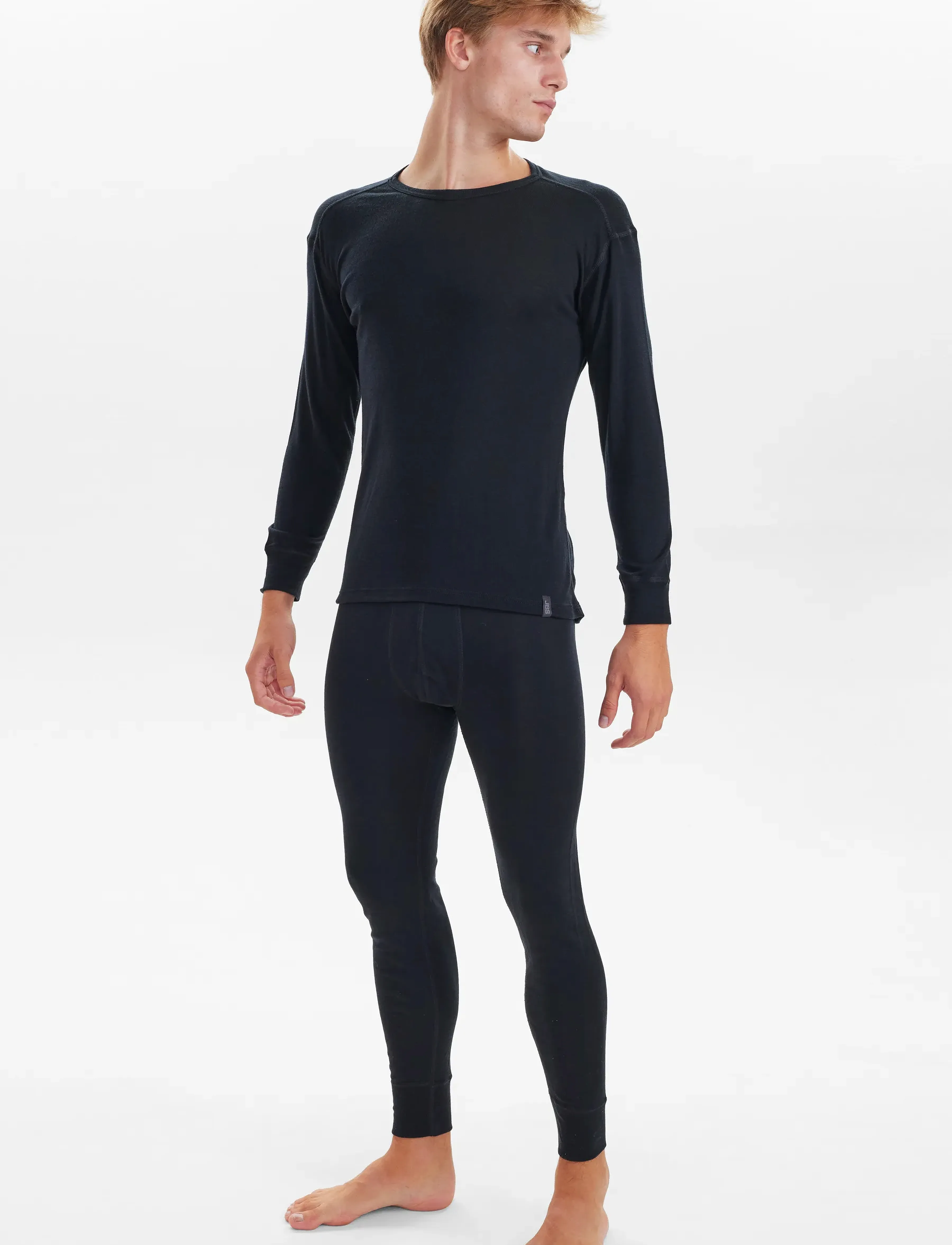 JBS Jbs T-Shirt Long Sleeve Wool., L, Black, T-Shirts > Langærmede, Herre