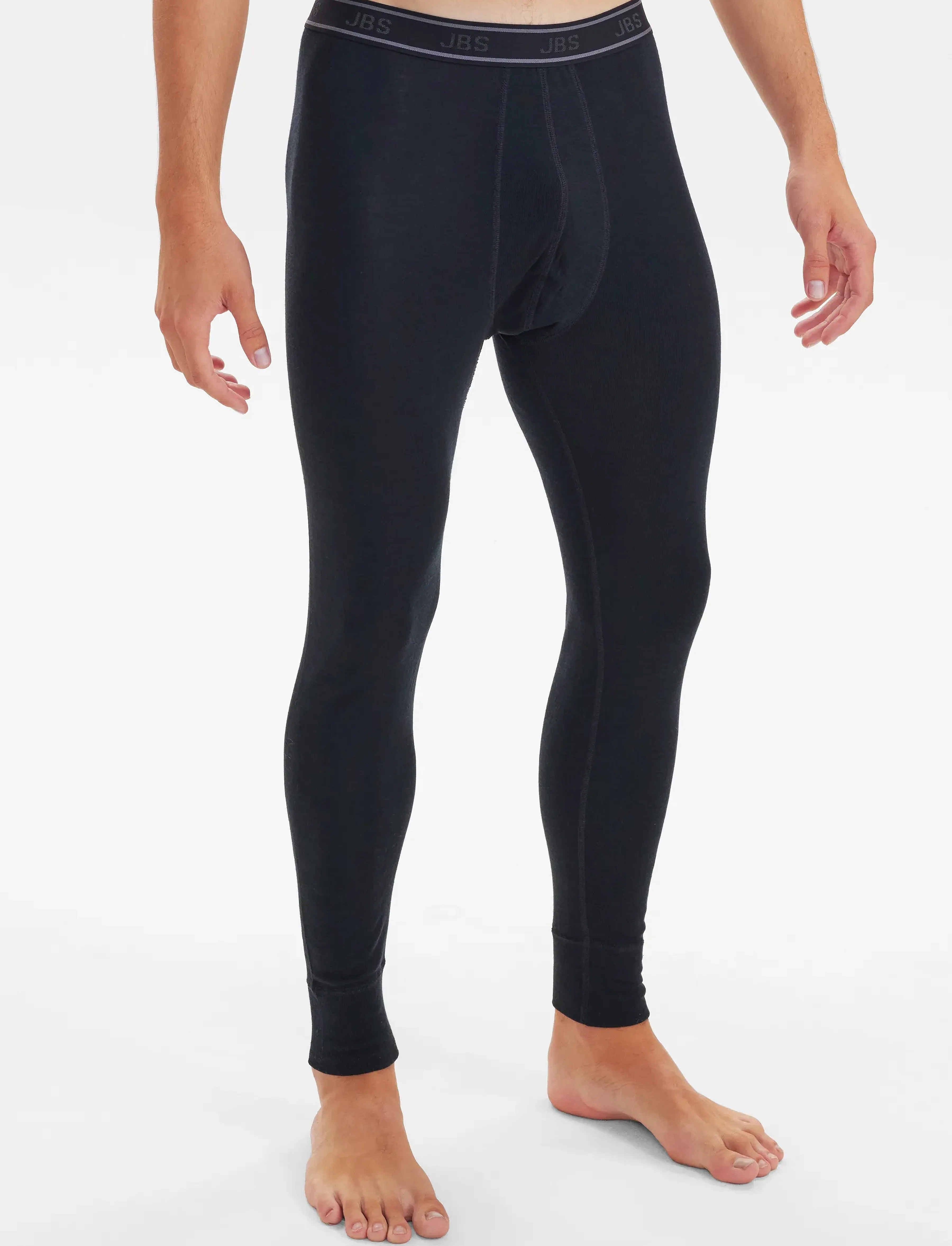 JBS Long Johns Wool, Mænd, Uld Long Johns, Sort, Str: L