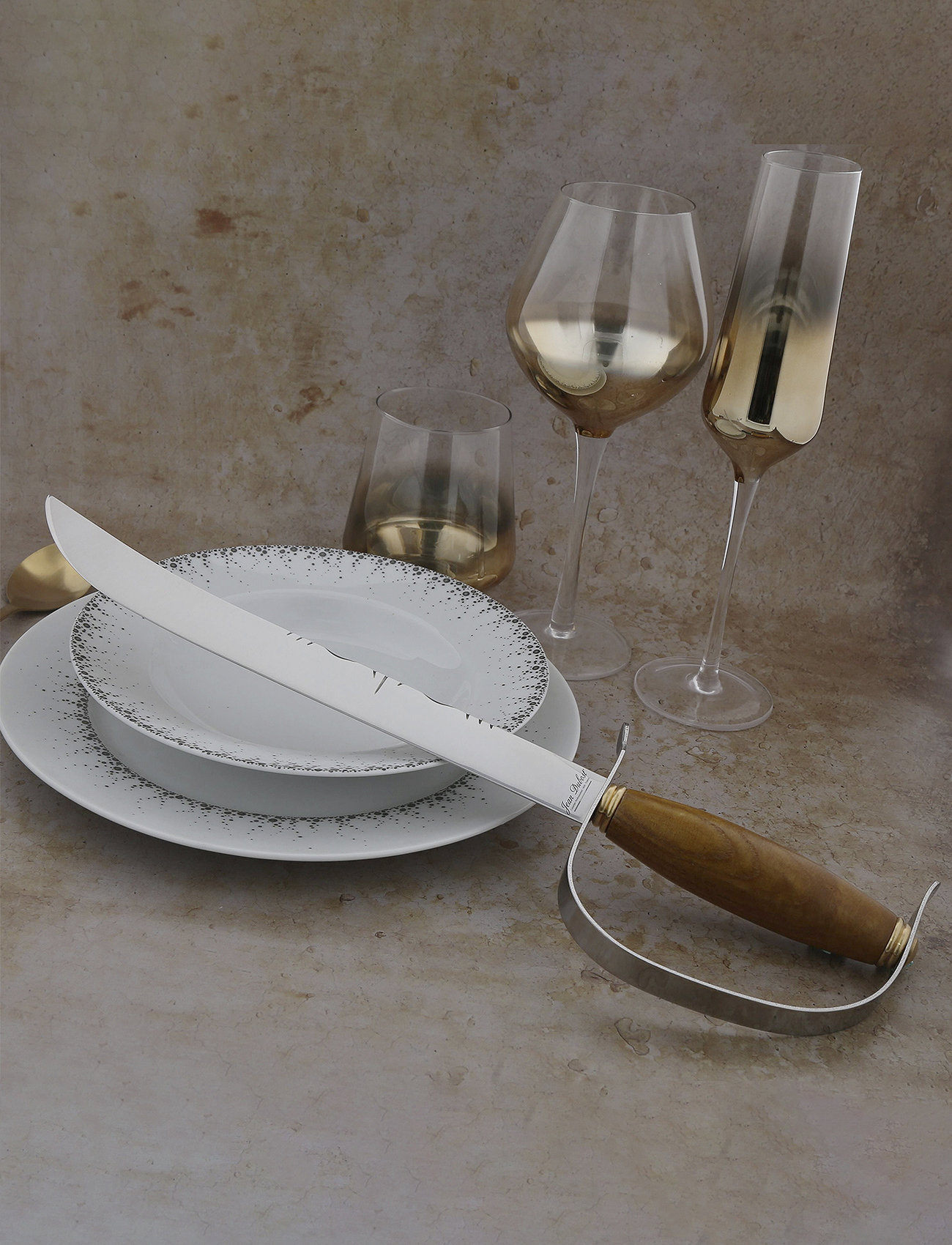 Jean Dubost - Champagne saber - knives - light brown - 1