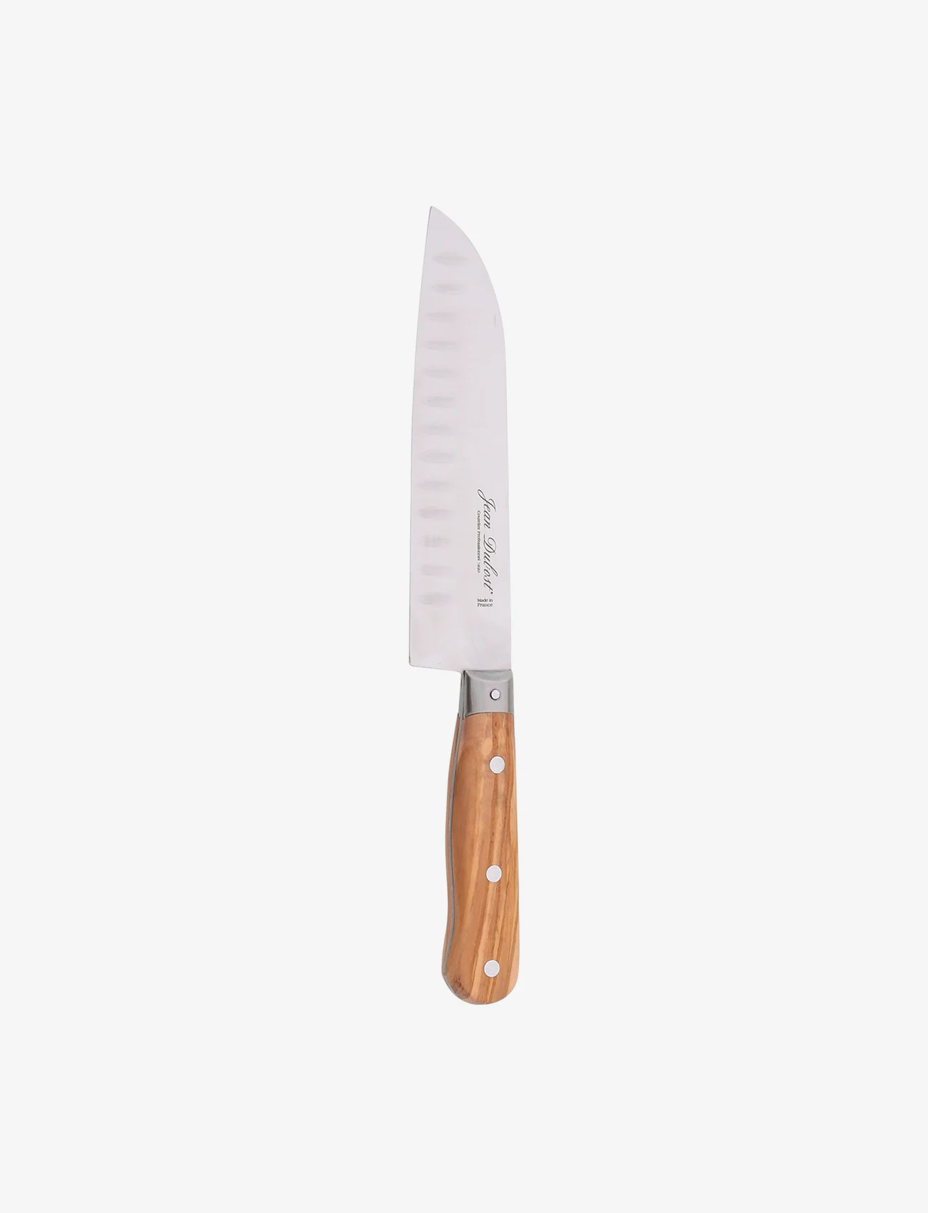 Jean Dubost - Santoku kniv m. oliventræsskaft - kokkeknive - brown - 0