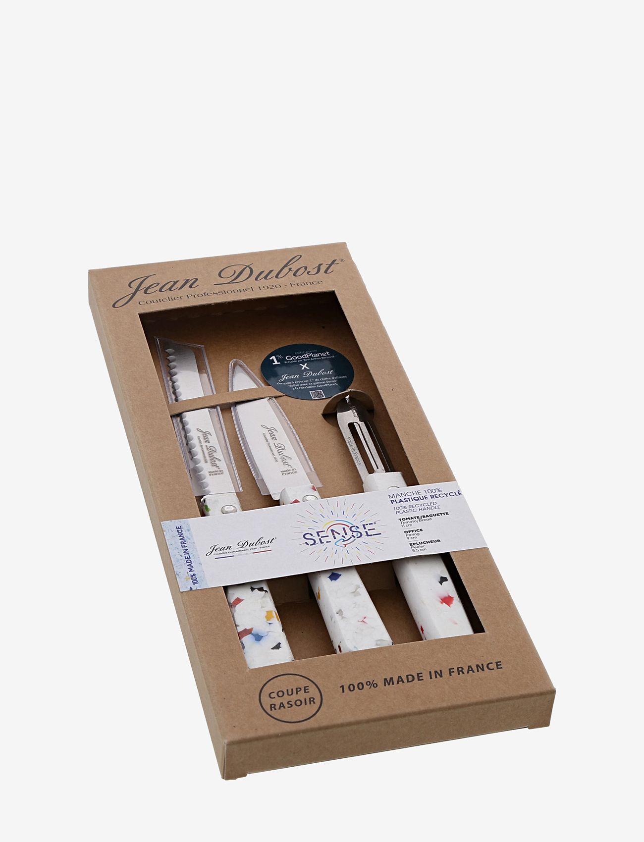 Jean Dubost - Knife set 3 pcs in recyclable plastic - multi colored - 0