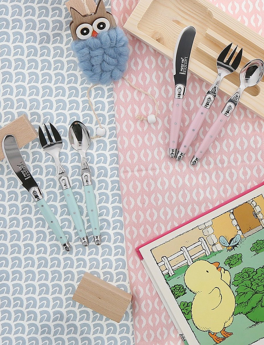 Jean Dubost - Children cutlery 3 pcs Laguiole - söögiriistakomplektid - light blue - 1