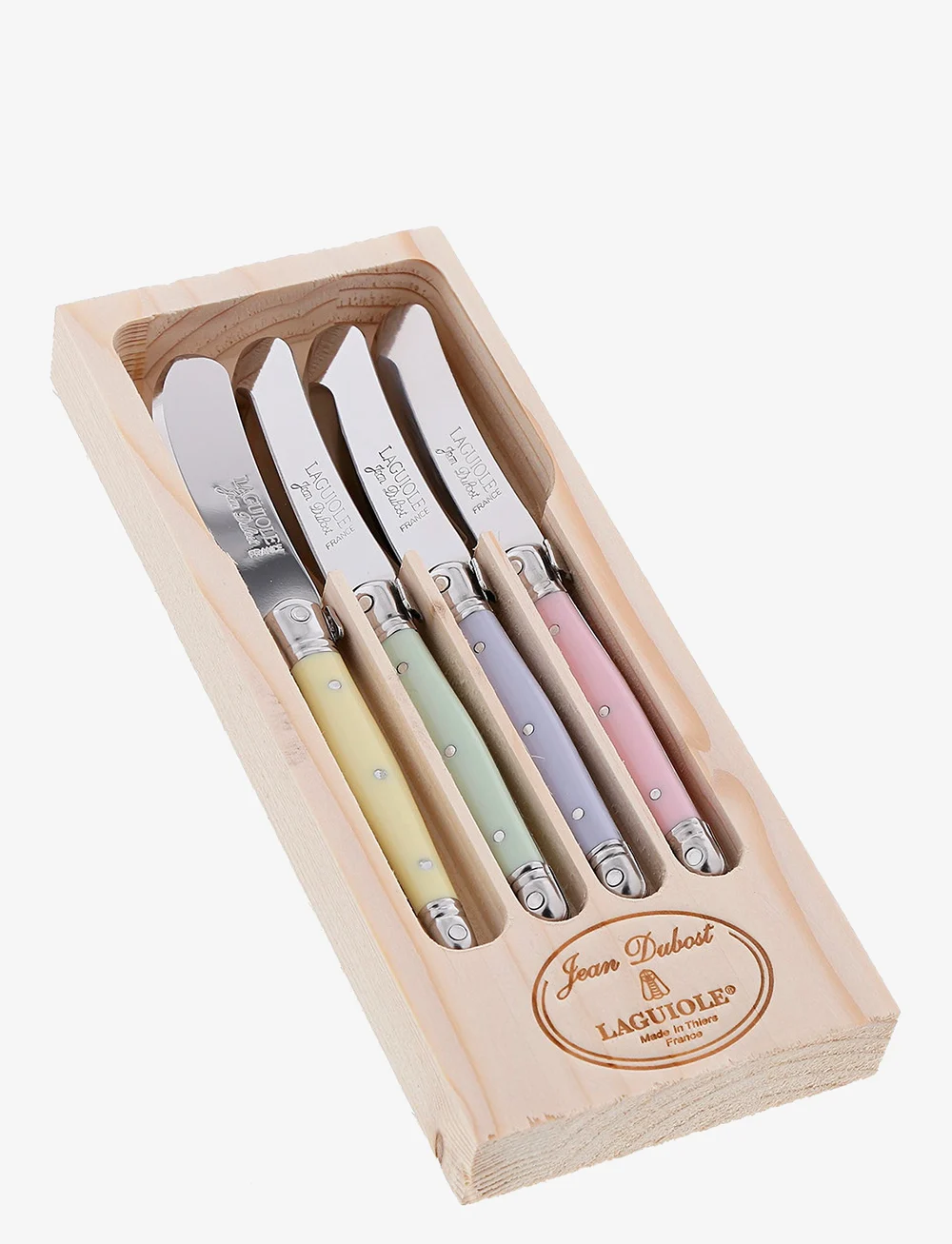 Jean Dubost - Butter knife 4 pcs Laguiole - nach preis einkaufen - purple, pink, yellow, green - 0