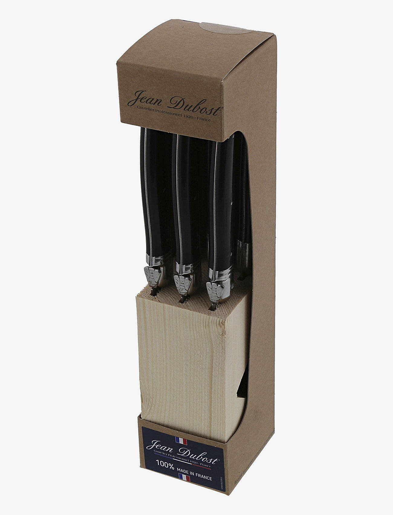Jean Dubost - Knife block w / 6 steak knives - black - 0