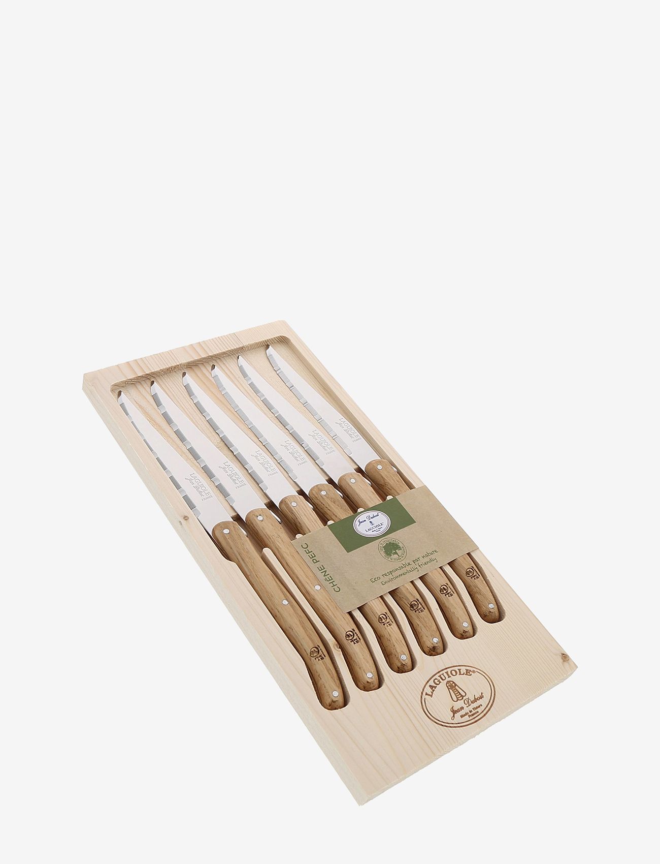 Jean Dubost - Knife set 6 pcs Laguiole - zestawy sztućców - light brown - 0