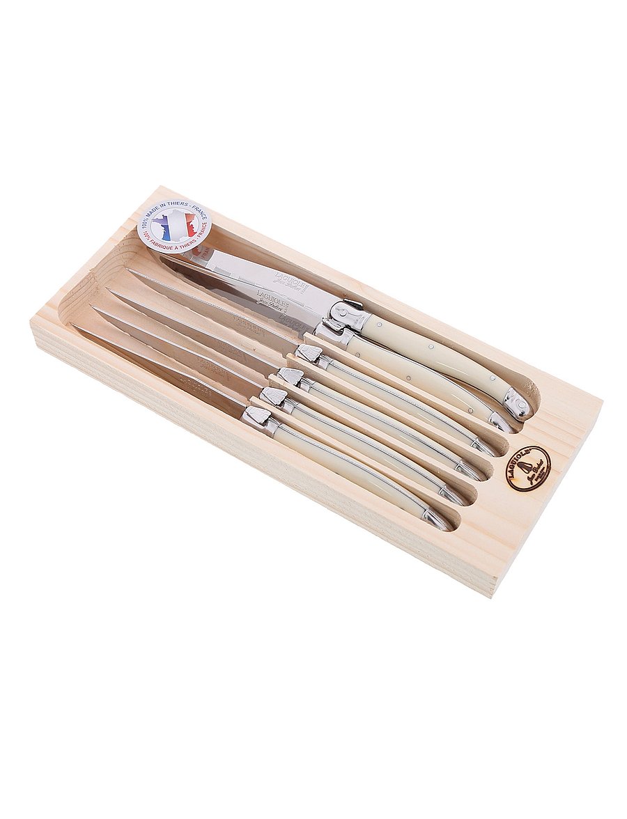 Jean Dubost - Knife set 6 pcs Laguiole - nach preis einkaufen - ivory - 0