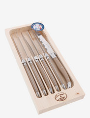 6 KNIVES SET JEAN DUBOST LAGUIOLE - TAUPE