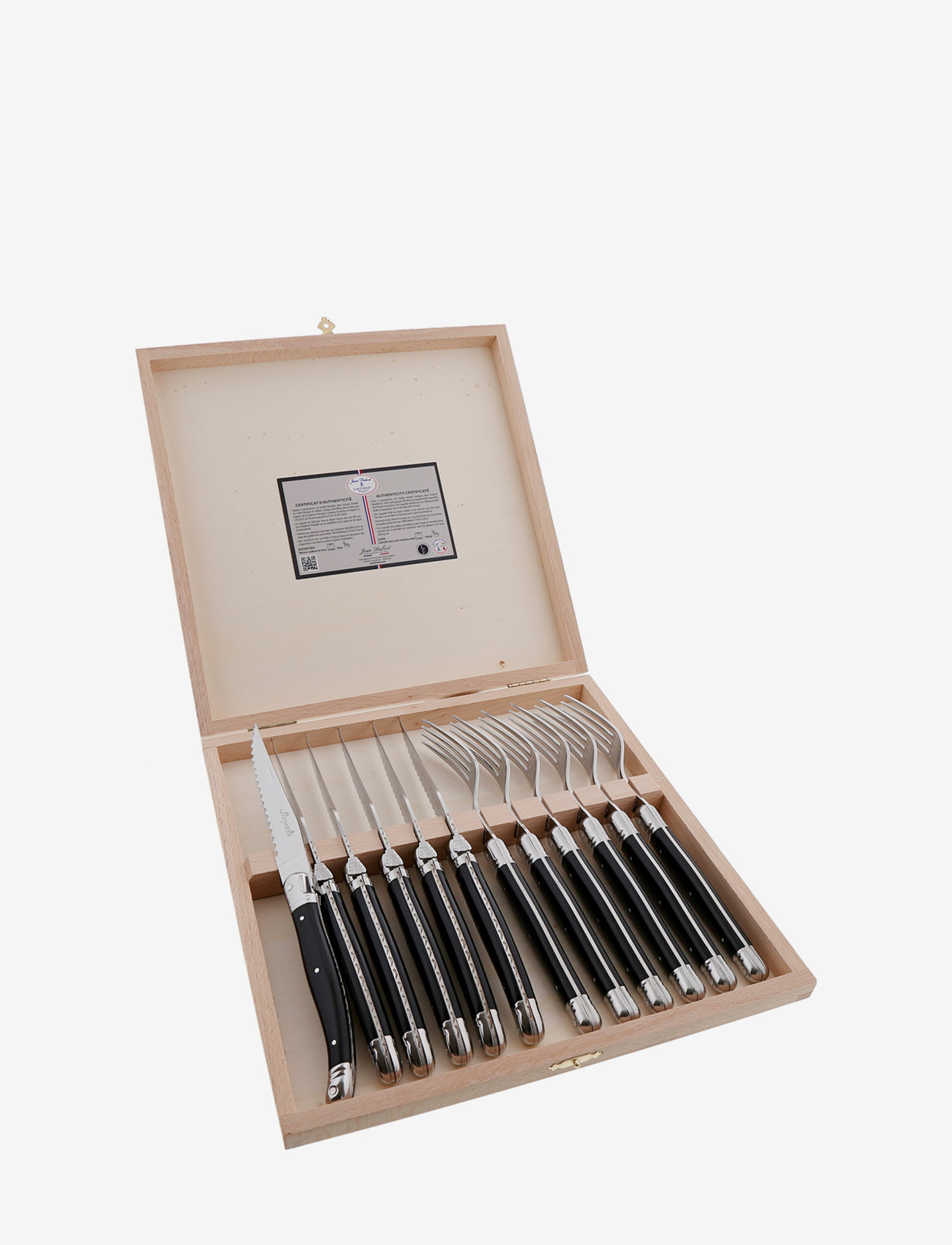 JEAN DUBOST Bestikssæt, Sort Håndtag Med Grillskær Schwarz - One Size - Unisex