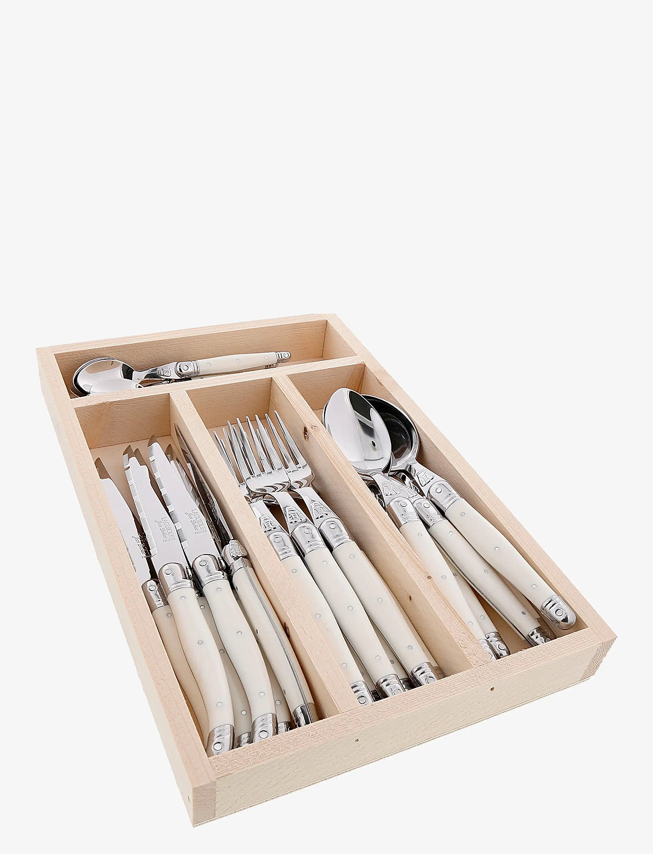 Jean Dubost - Cutlery set 24 pcs Laguiole - söögiriistakomplektid - white - 0