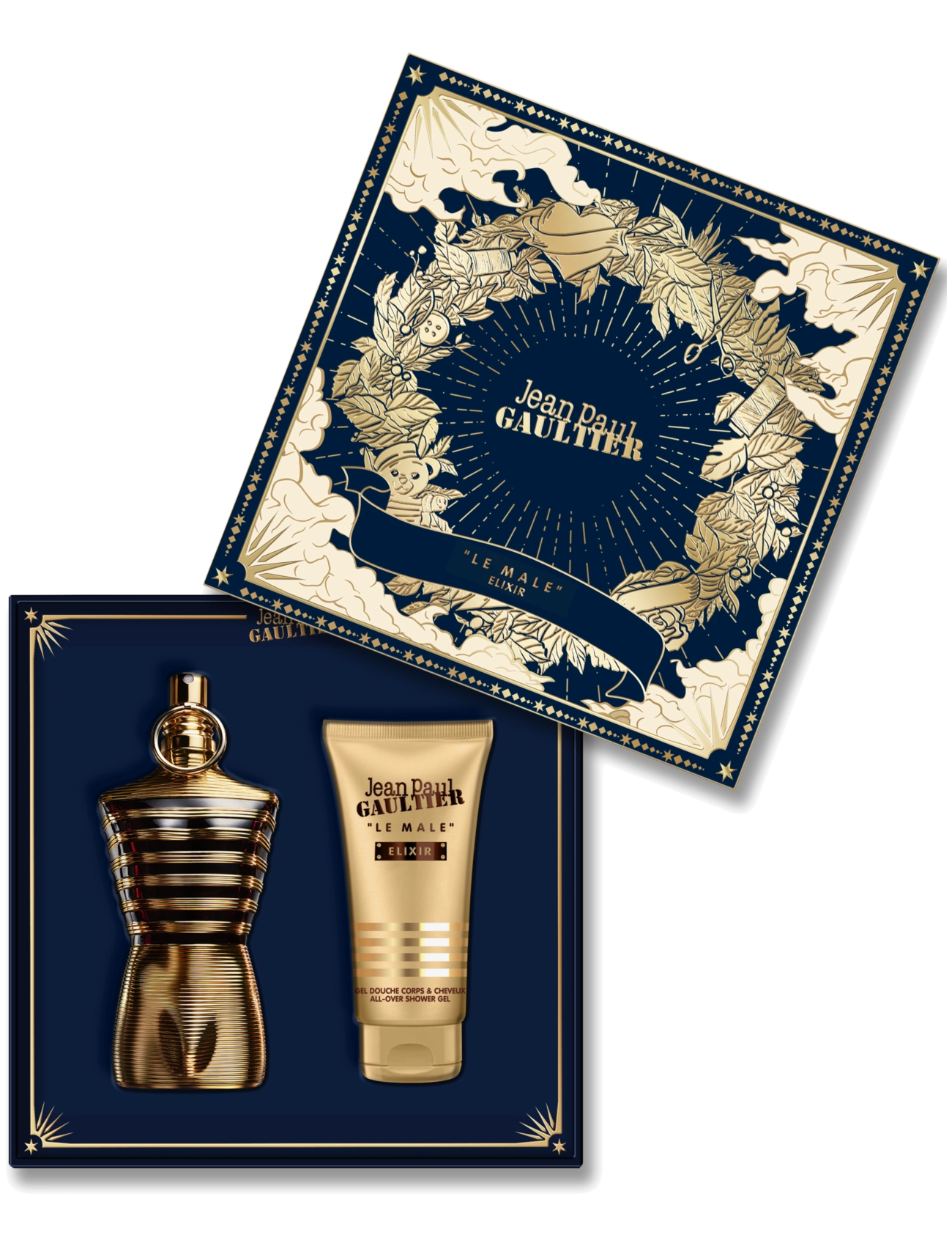 Jean Paul Gaultier - Set Le Male Elixir Parfum 75 ml + All-Over Shower Gel 75 ml - gåvoset - clear - 1