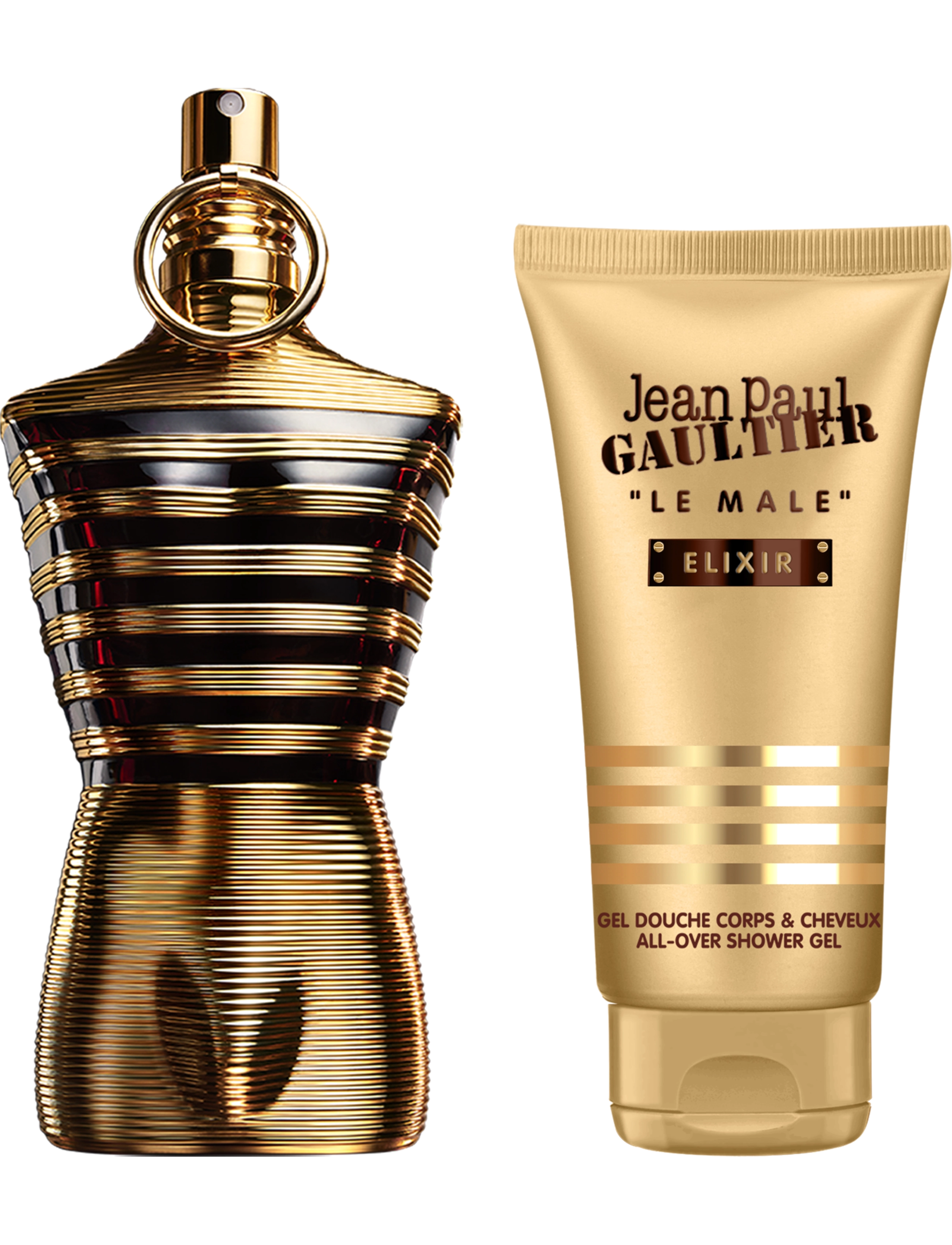 Jean Paul Gaultier - Set Le Male Elixir Parfum 75 ml + All-Over Shower Gel 75 ml - gåvoset - clear - 2