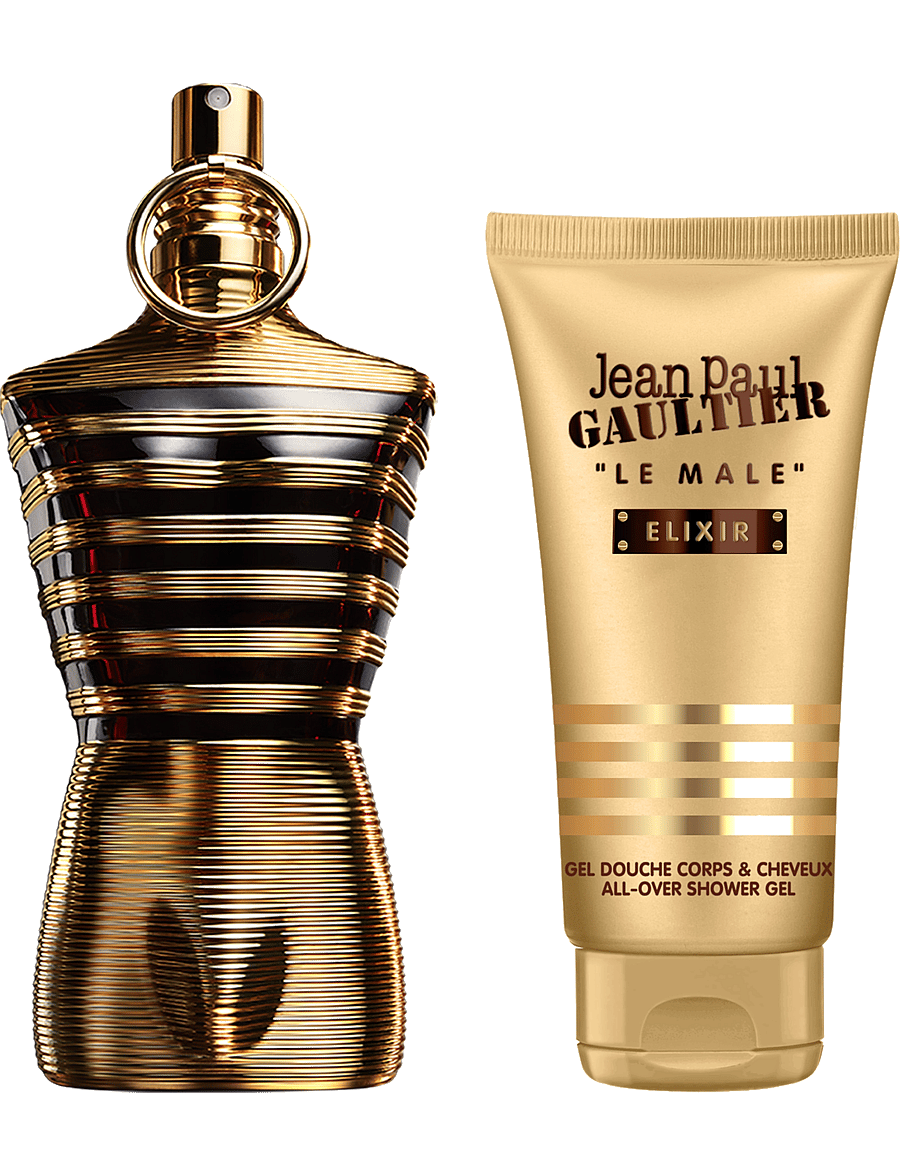 Jean Paul Gaultier - Set Le Male Elixir Parfum 75 ml + All-Over Shower Gel 75 ml - gåvoset - clear - 2