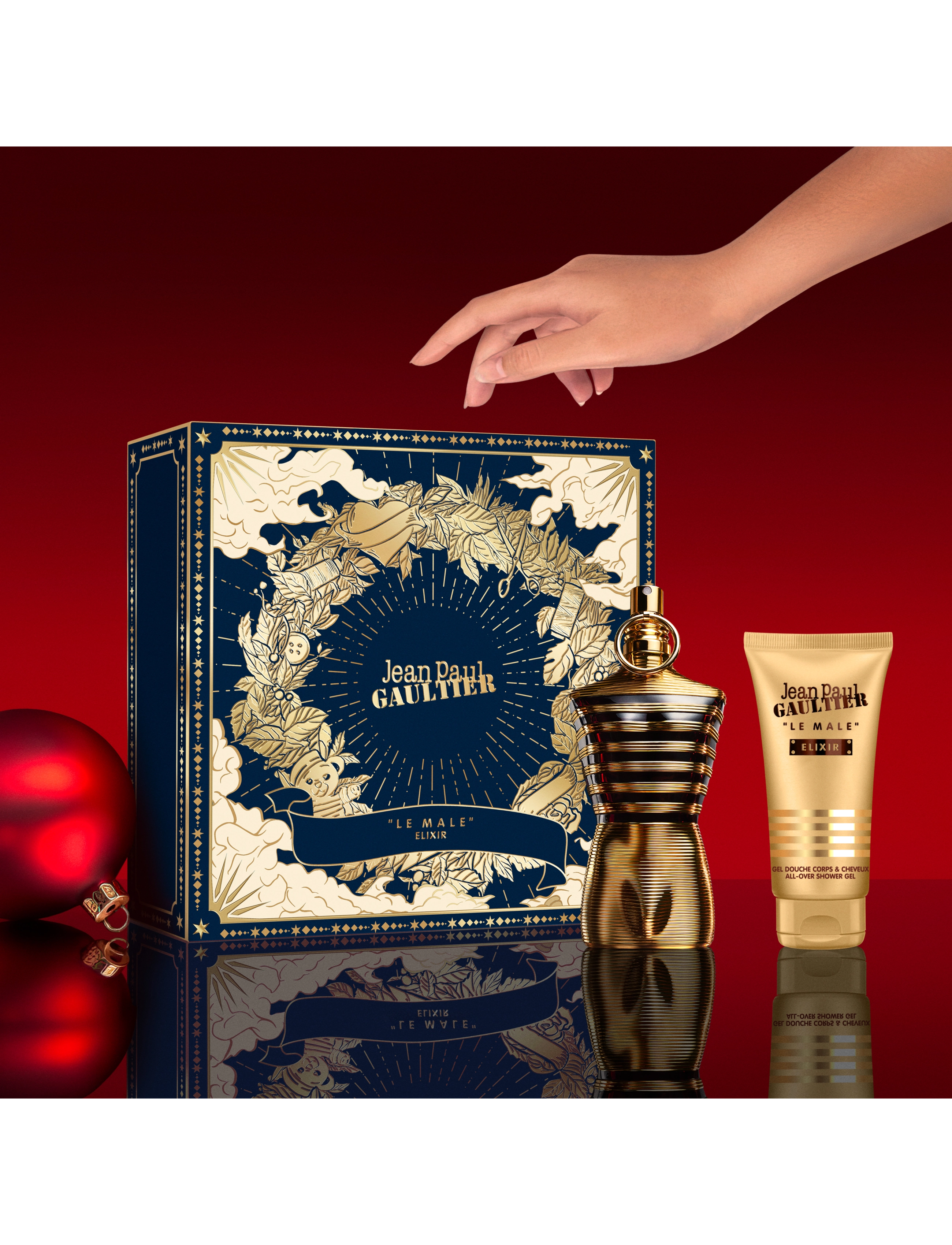 Jean Paul Gaultier - Set Le Male Elixir Parfum 75 ml + All-Over Shower Gel 75 ml - gåvoset - clear - 4