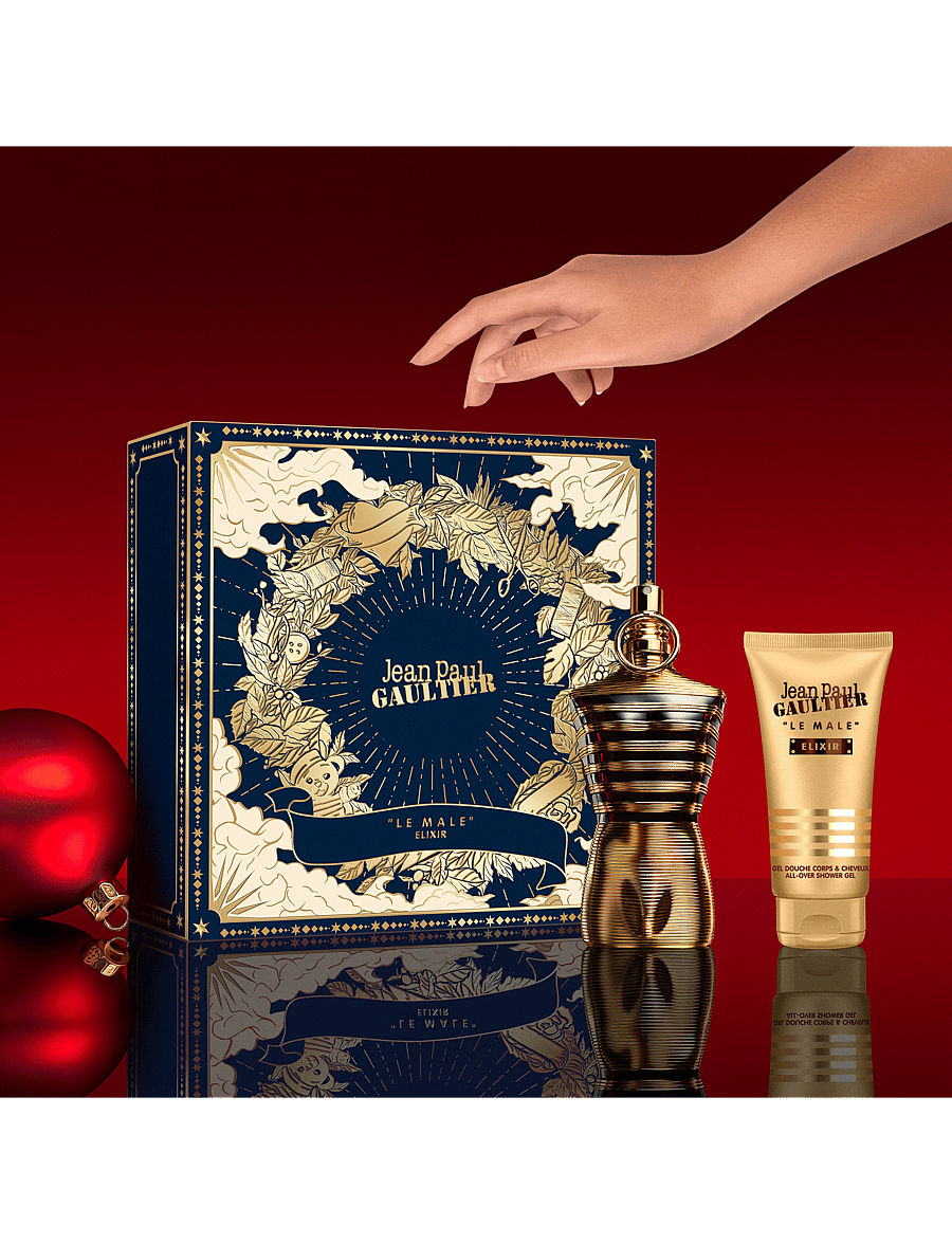Jean Paul Gaultier - Set Le Male Elixir Parfum 75 ml + All-Over Shower Gel 75 ml - gåvoset - clear - 4