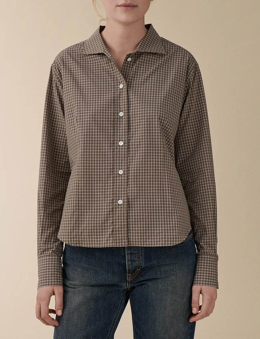 Jeanerica - Vera - långärmade skjortor - brown check - 0