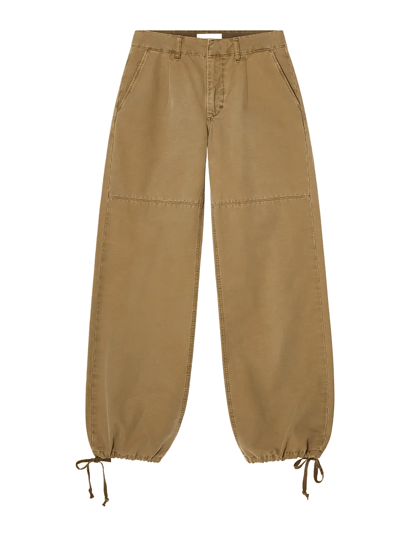 Jeanerica - Mina - barrelbyxor - khaki beige pliÉ - 1