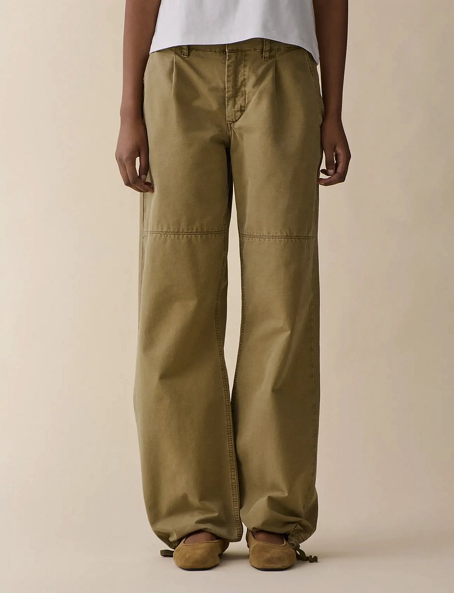 Jeanerica - Mina - barrel-bukser - khaki beige pliÉ - 0