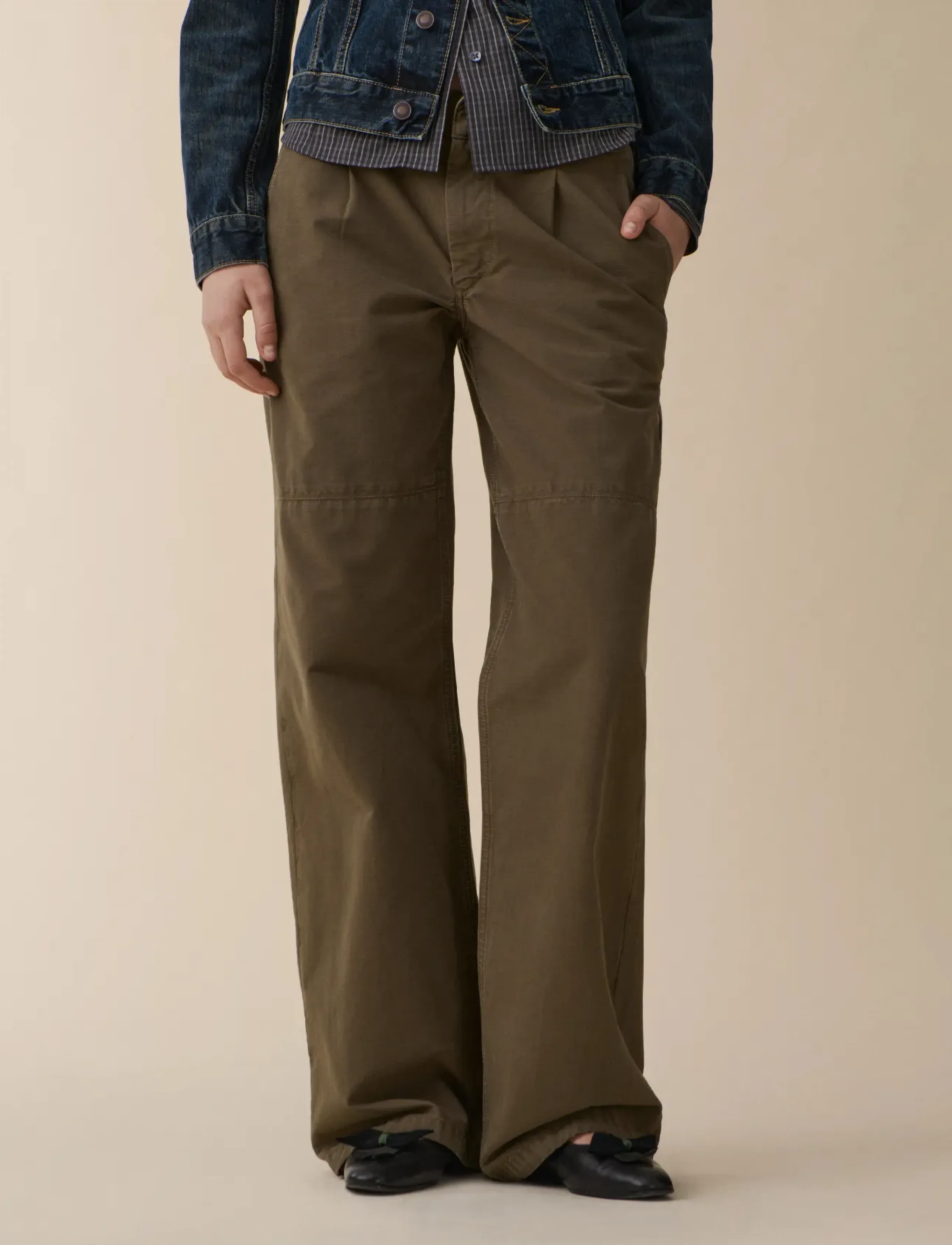 Jeanerica Mina, 31 x 32, Khaki green, Trousers > Barrel Trousers, Dame