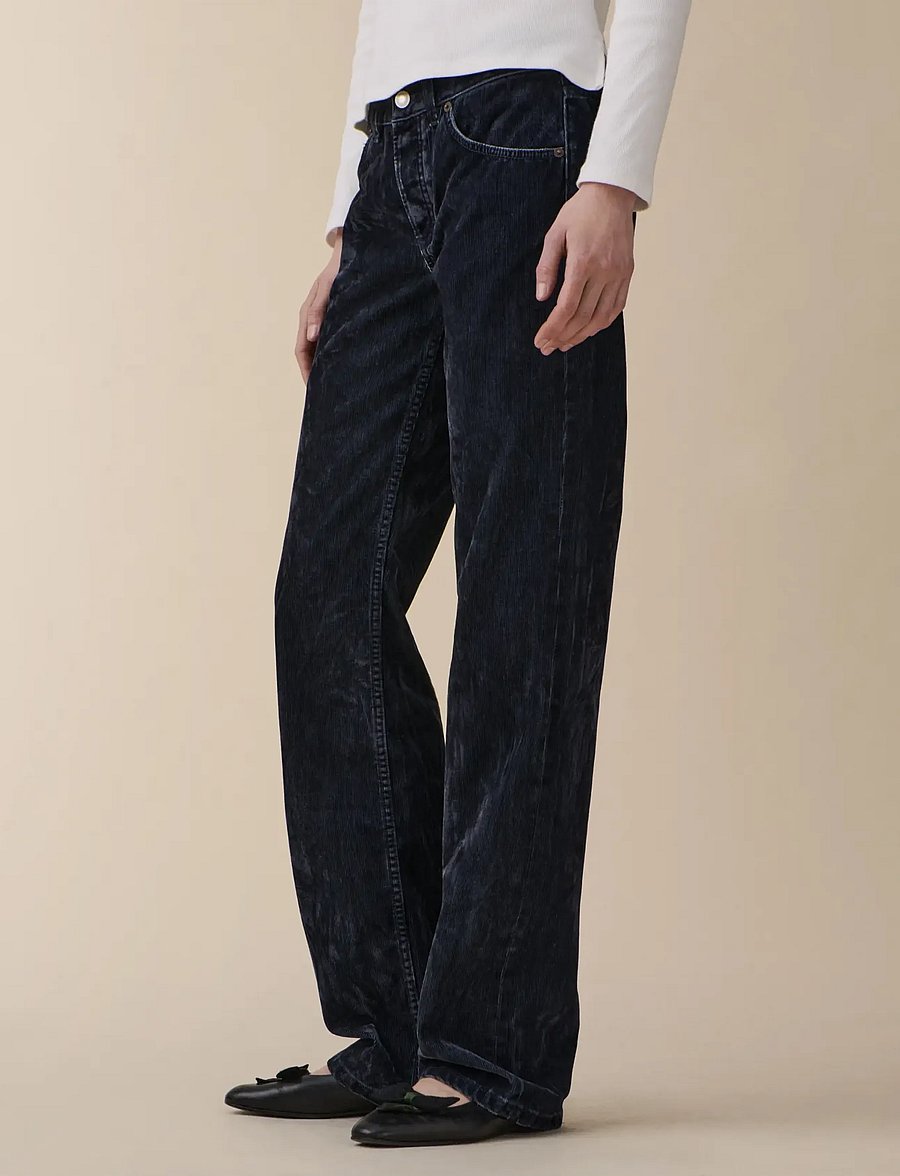 Jeanerica - Kyoto Droit - gerade jeans - blue grey flock corduroy - 2