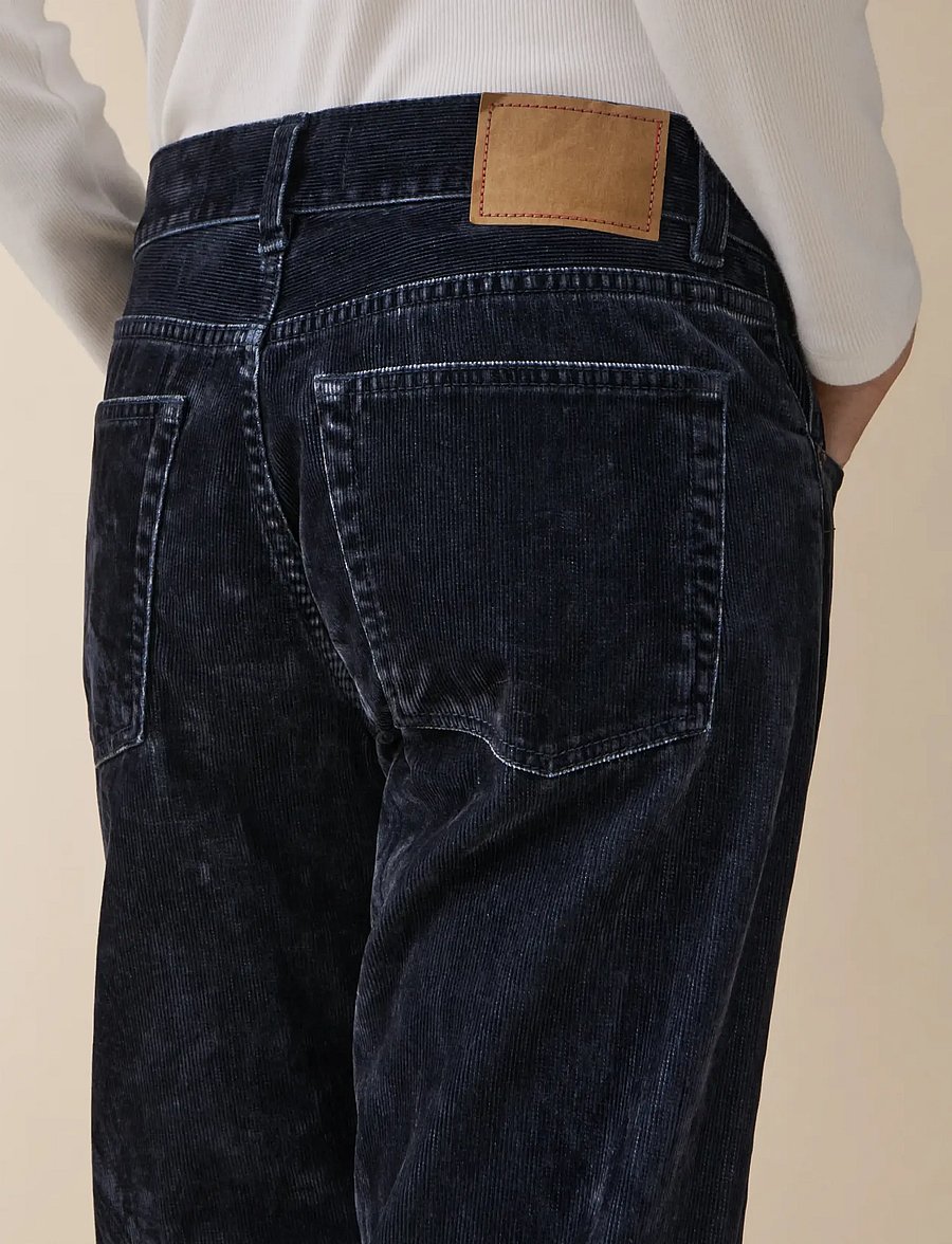 Jeanerica - Kyoto Droit - gerade jeans - blue grey flock corduroy - 4