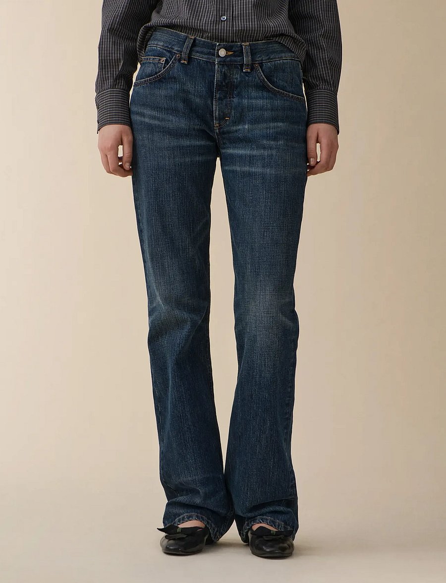 Jeanerica - Kyoto Droit - gerade jeans - dark blue righe - 0
